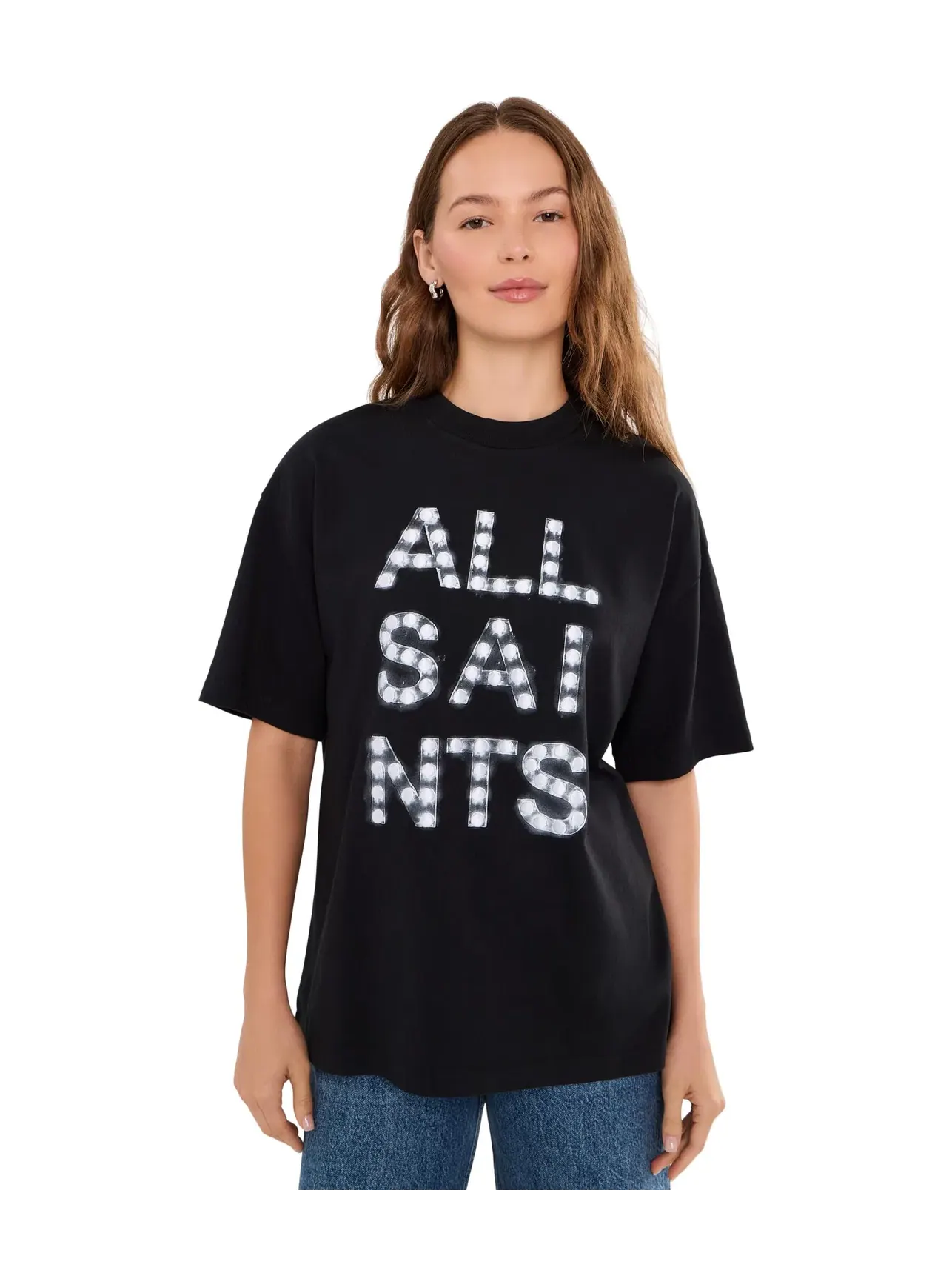 Футболка Neon Etta Allsaints — изображение 1 из 5, черный