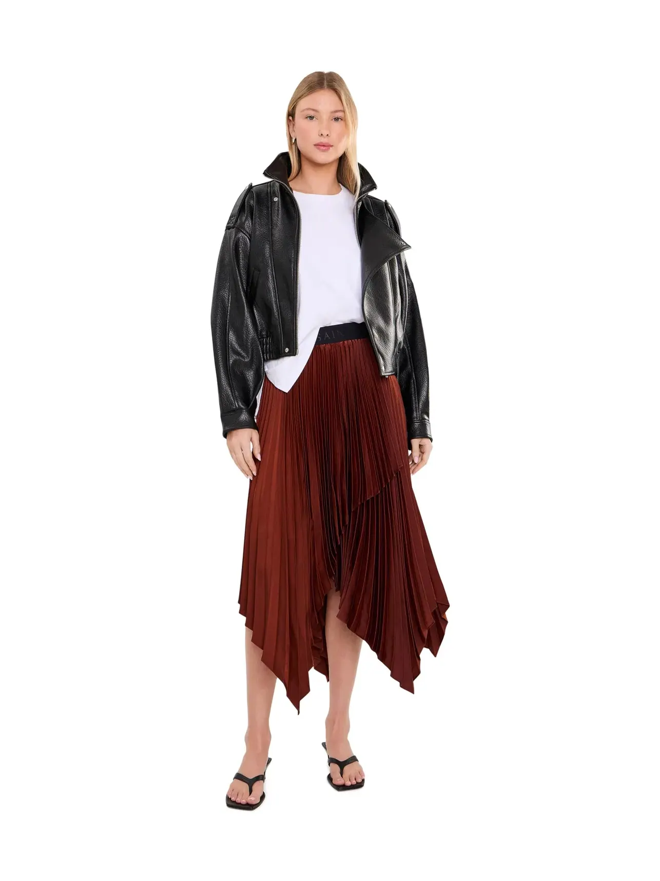 Плиссированная юбка Элизы Allsaints — изображение 2 из 5, бордовый красный