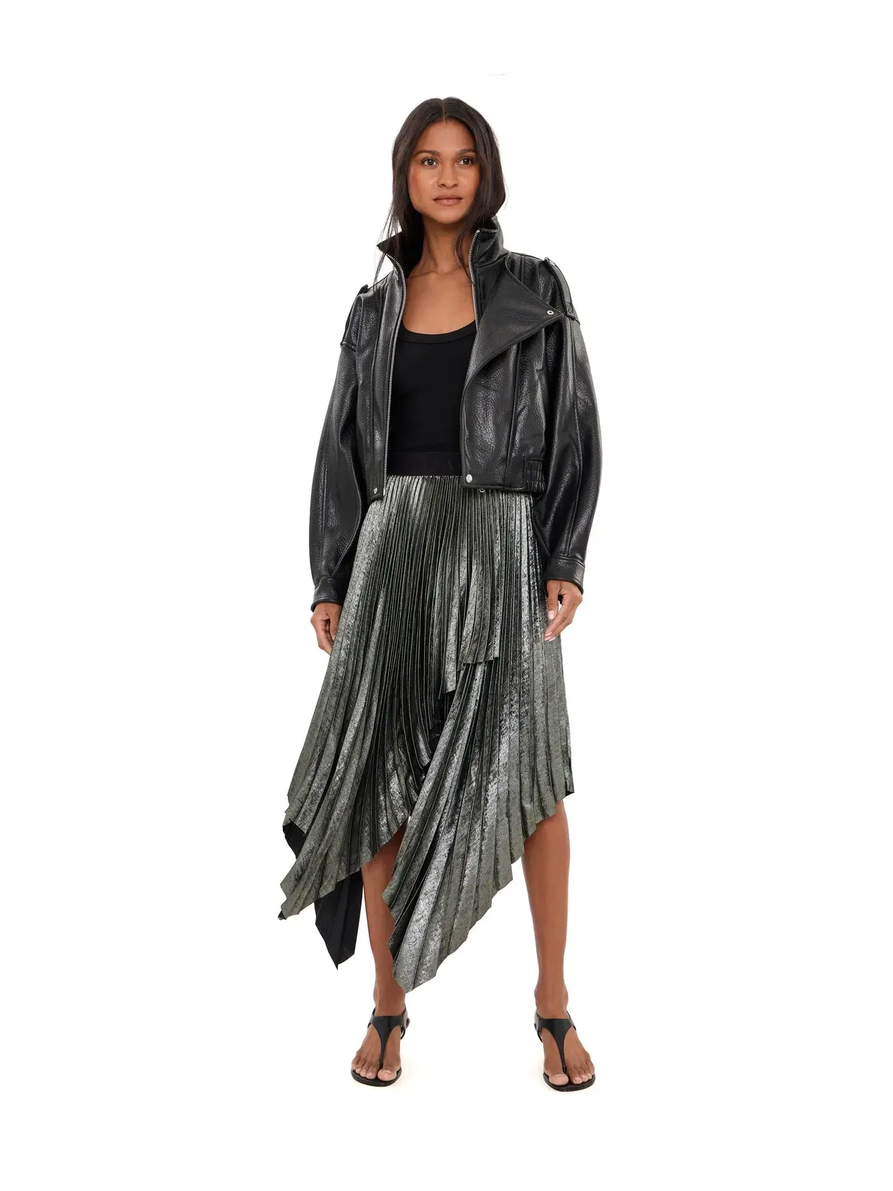Плиссированная юбка Элизы Allsaints — изображение 2 из 5, платиновый серебристый
