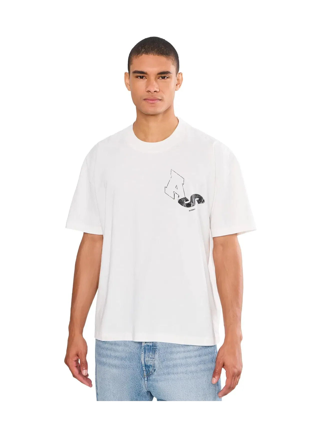 Топ с коротким рукавом и круглым вырезом Upstaged Short Sleeve Crew Allsaints — изображение 1 из 5, белый