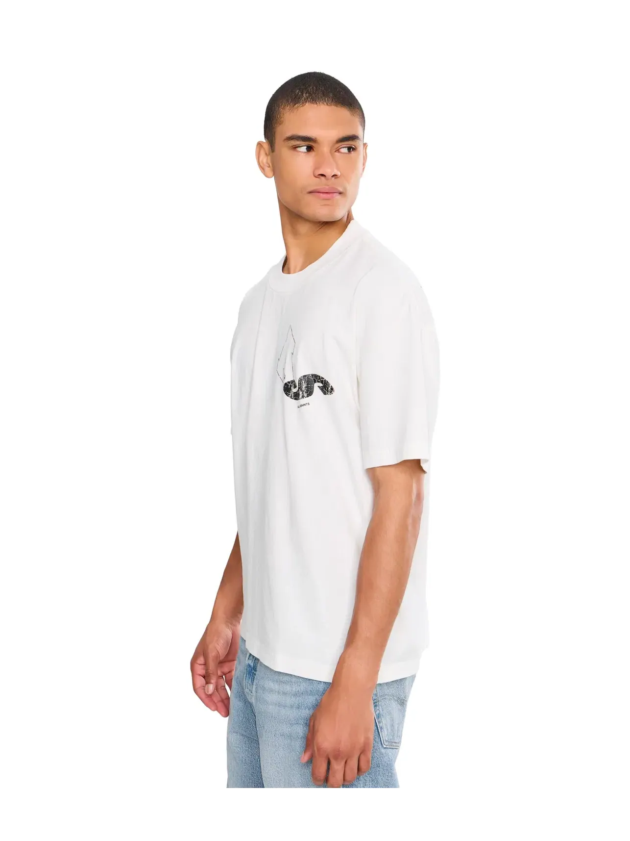 Топ с коротким рукавом и круглым вырезом Upstaged Short Sleeve Crew Allsaints — изображение 3 из 5, белый