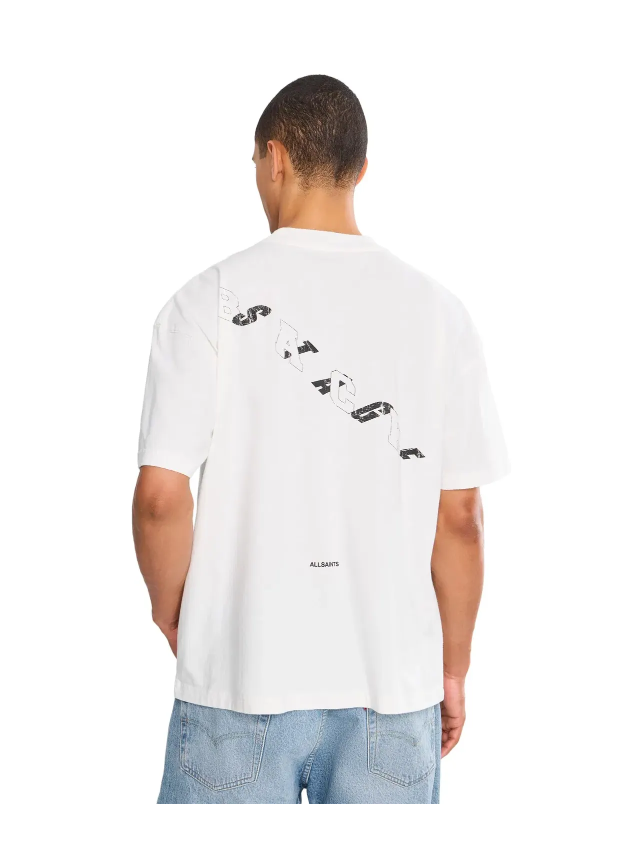 Топ с коротким рукавом и круглым вырезом Upstaged Short Sleeve Crew Allsaints — изображение 4 из 5, белый
