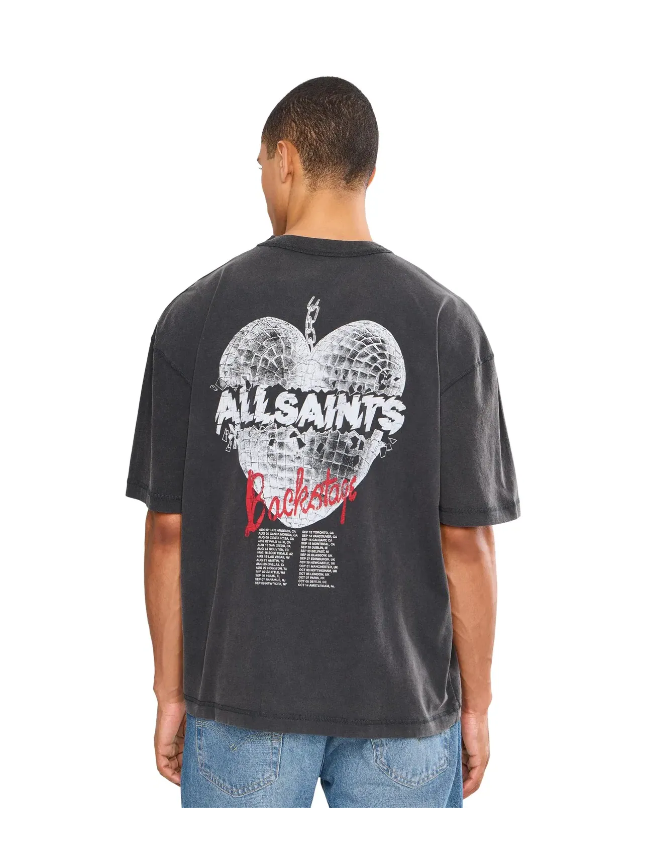 Футболка с коротким рукавом Reflect Allsaints — изображение 4 из 5, черный