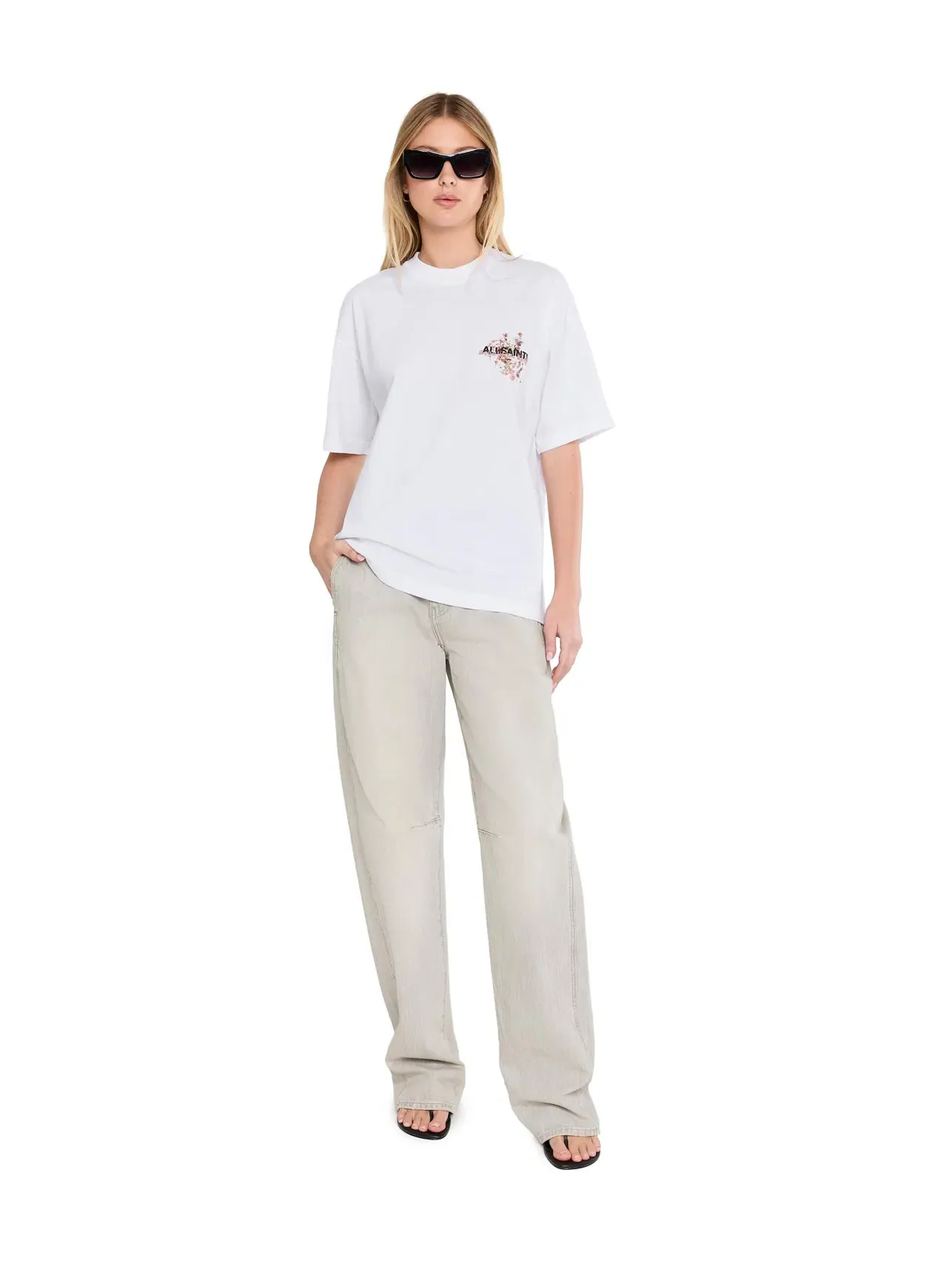Футболка Valen Etta Tee Allsaints — изображение 2 из 5, белый