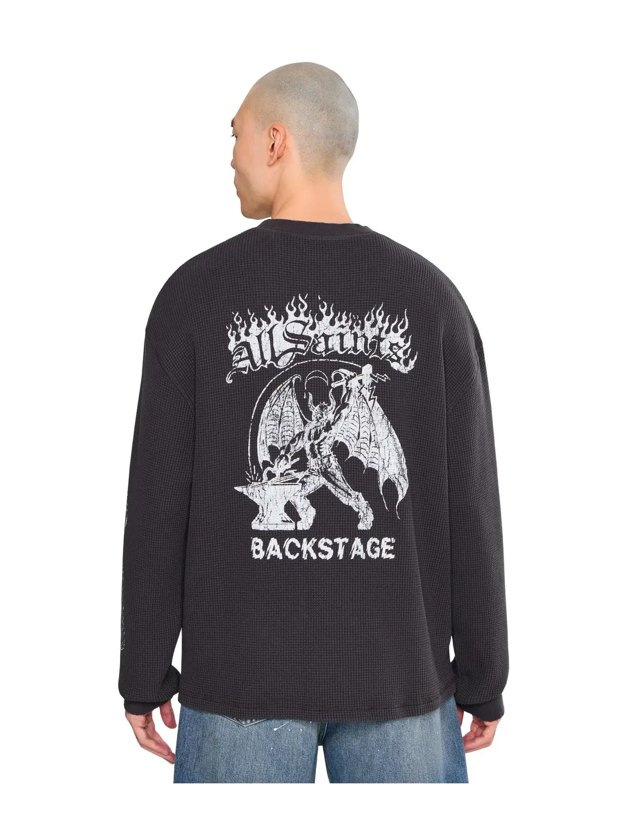 Лонгслив Incendo Long Sleeve Crew Allsaints — изображение 4 из 5, черный