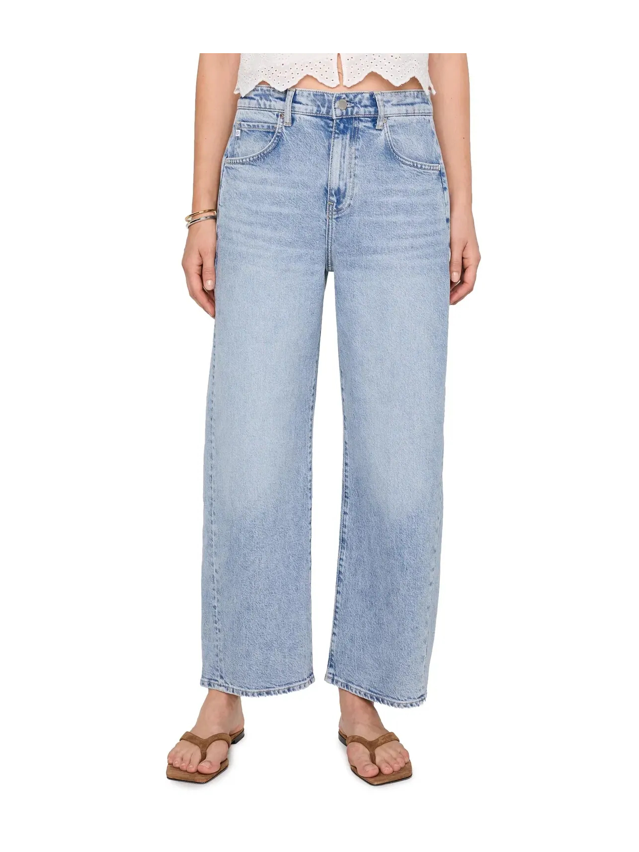 Джинсы Hattie High-Rise Barrel in Gold Country Ag Jeans — изображение 1 из 5, золотистый