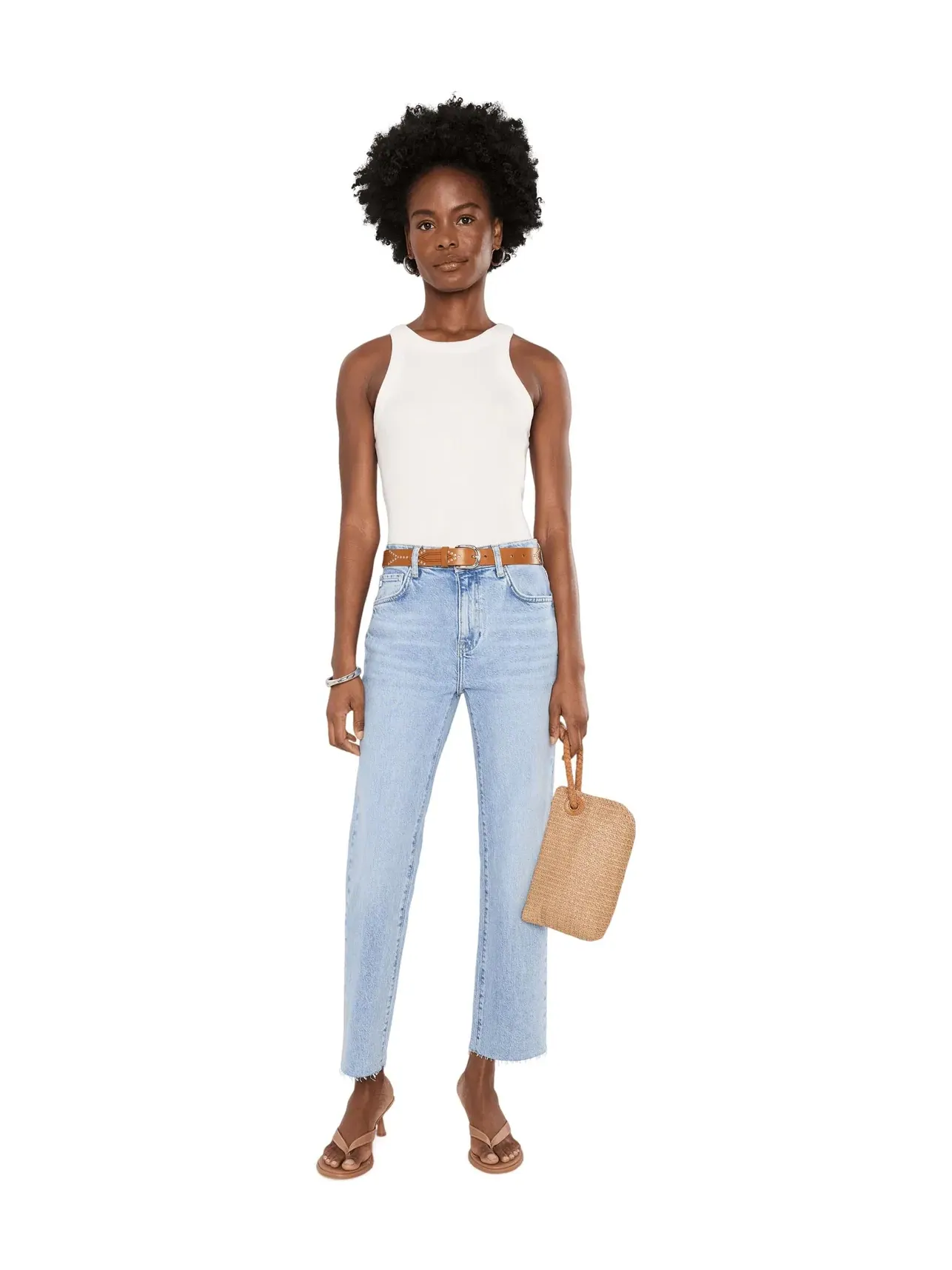 Джинсы прямые-кроп средней посадки Brinley Mid-Rise Straight Crop in Gold Country Ag Jeans — изображение 2 из 5, золотистый