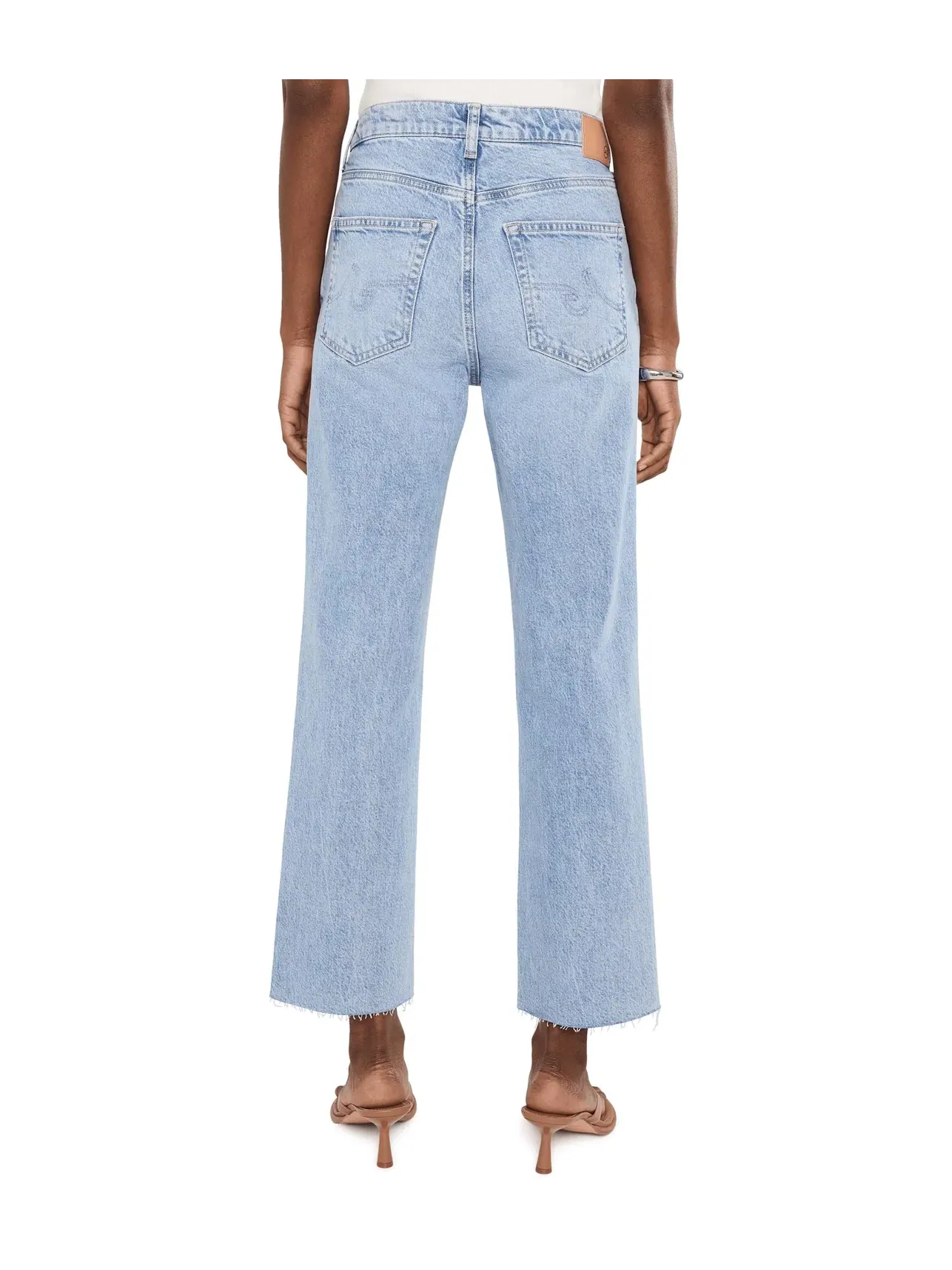 Джинсы прямые-кроп средней посадки Brinley Mid-Rise Straight Crop in Gold Country Ag Jeans — изображение 4 из 5, золотистый