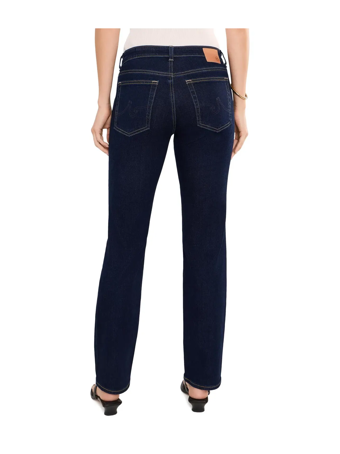 Джинсы прямые с низкой посадкой Sandra Ag Jeans — изображение 4 из 5, индиго