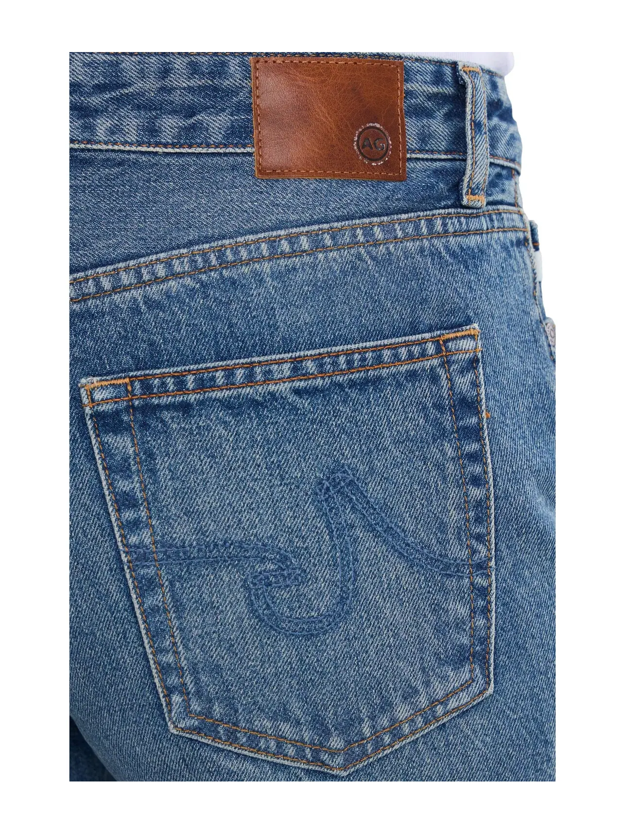 Джинсы Saige Mid-Rise Wide Leg in Nostalgia Ag Jeans — изображение 5 из 5, бежевый