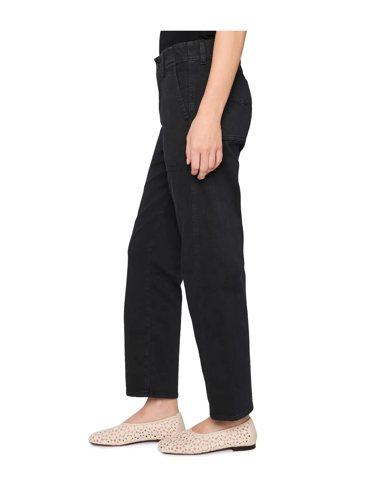 Брюки Analeigh Mid-Rise Utility Pants в цвете Sulfur Super Black Ag Jeans — изображение 3 из 5, черный