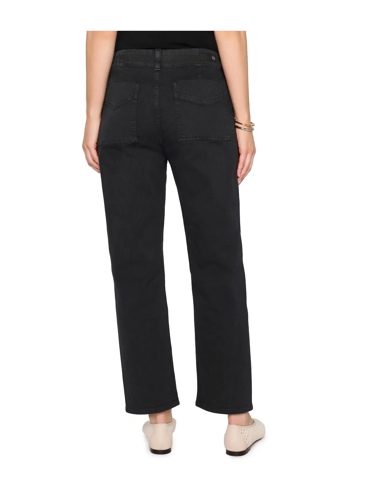 Брюки Analeigh Mid-Rise Utility Pants в цвете Sulfur Super Black Ag Jeans — изображение 4 из 5, черный