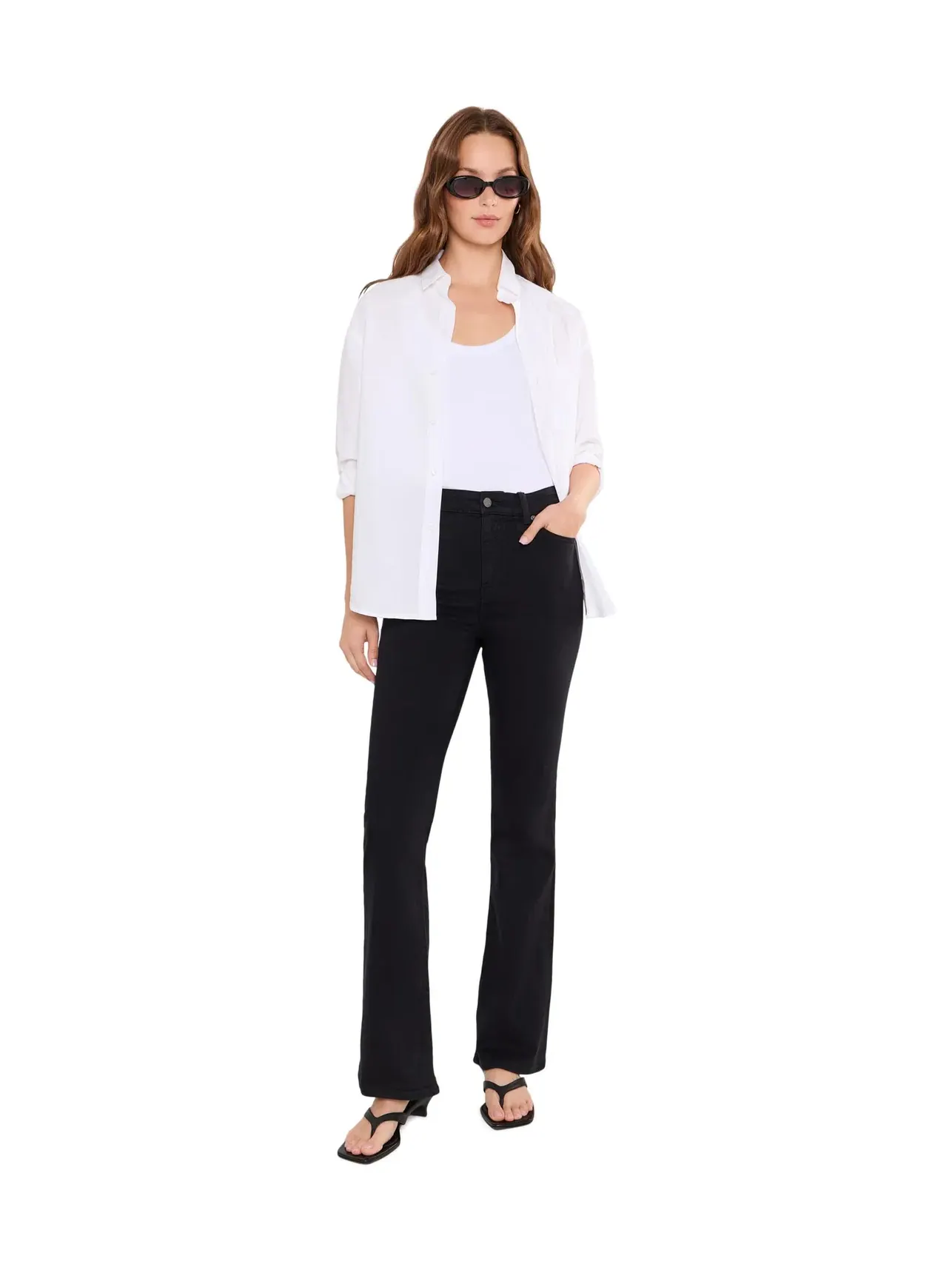 Брюки Farrah Boot Mid-Rise Fit в цвете Super Black Ag Jeans — изображение 2 из 5, черный