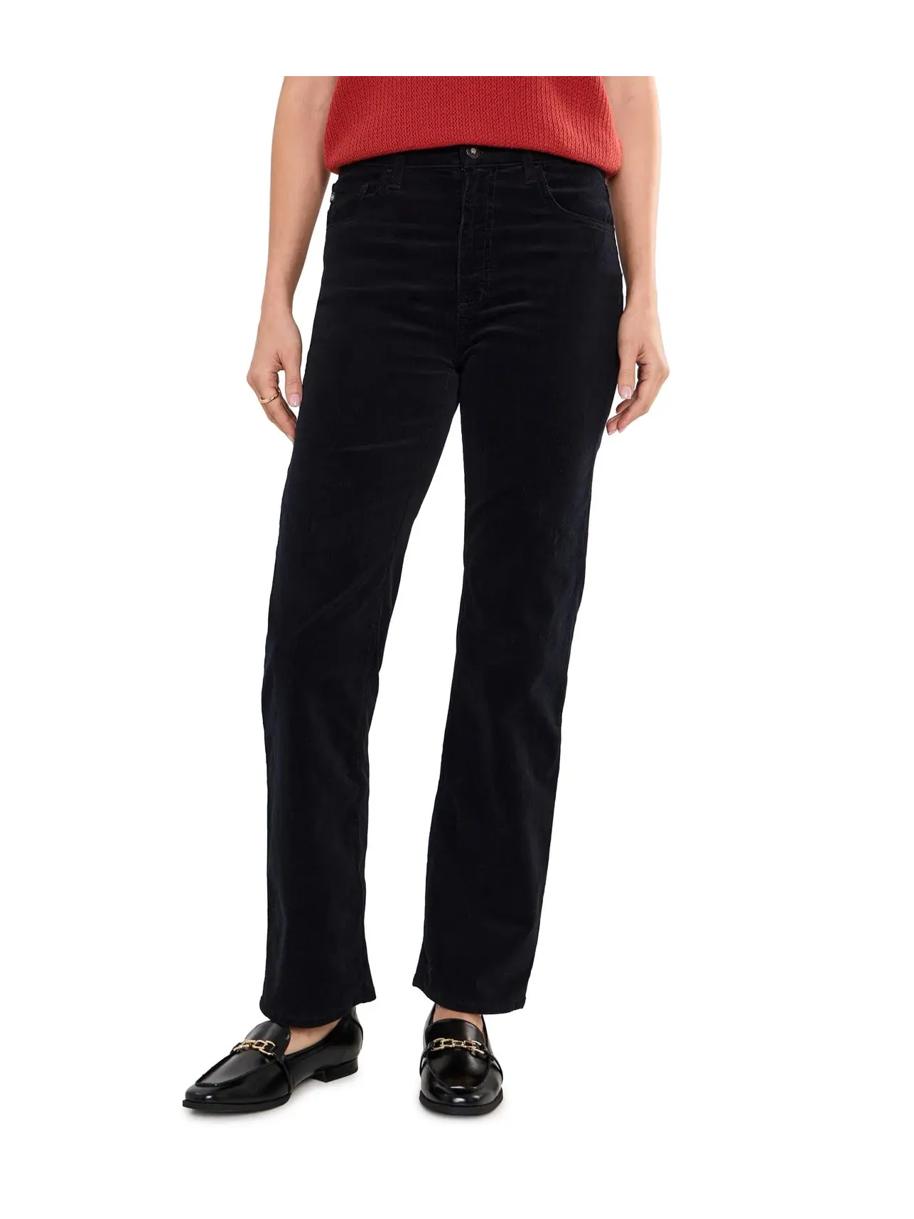 Вельветовые брюки прямого кроя средней посадки Brinley Ag Jeans — изображение 1 из 5, черный