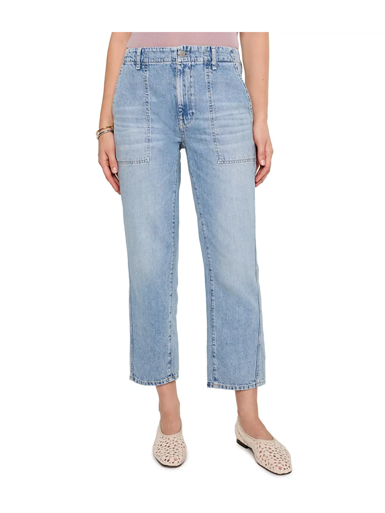 Брюки Analeigh Mid-Rise Utility Pants в цвете Wine Garden Ag Jeans — изображение 1 из 5, винный