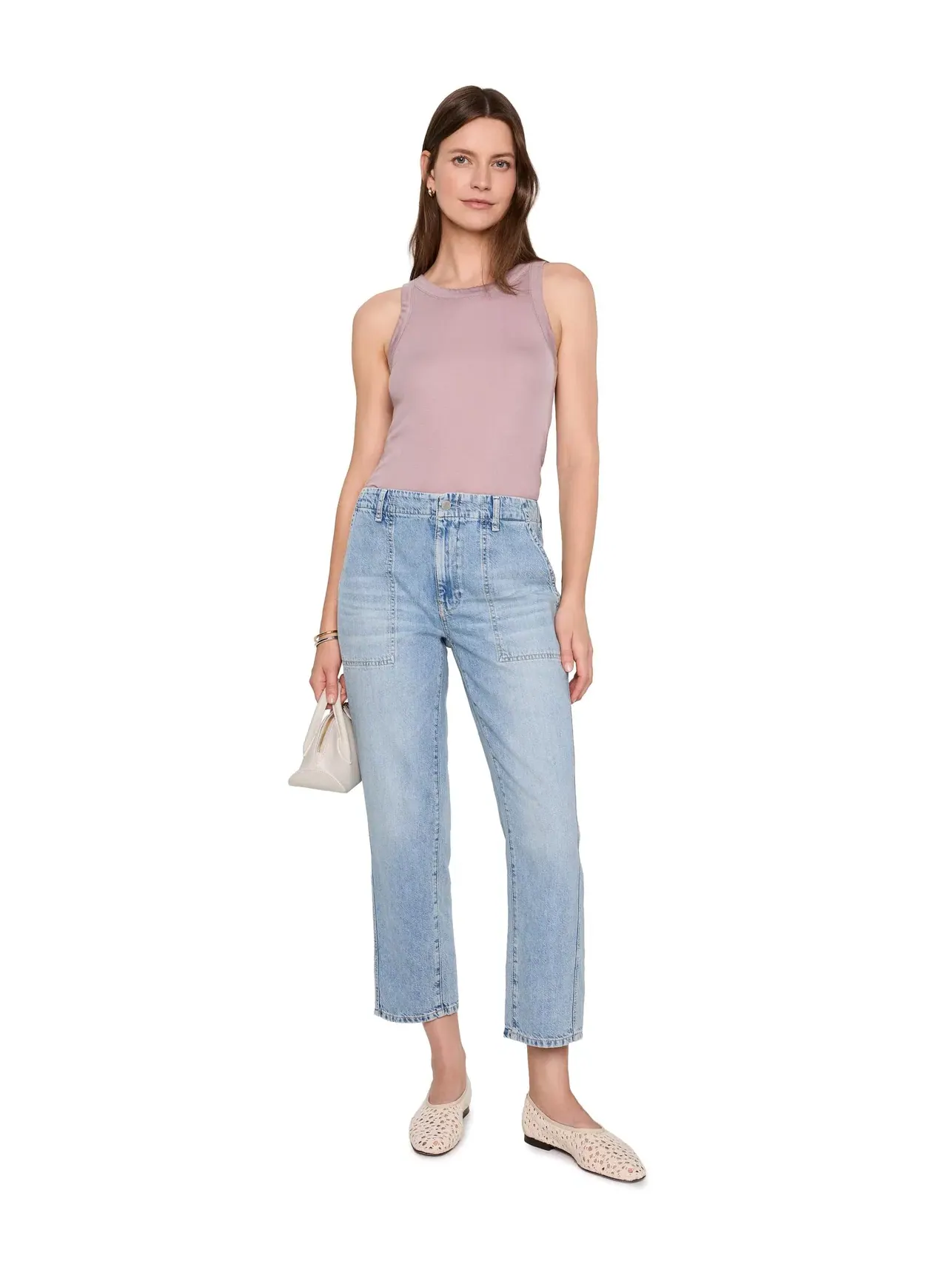 Брюки Analeigh Mid-Rise Utility Pants в цвете Wine Garden Ag Jeans — изображение 2 из 5, винный