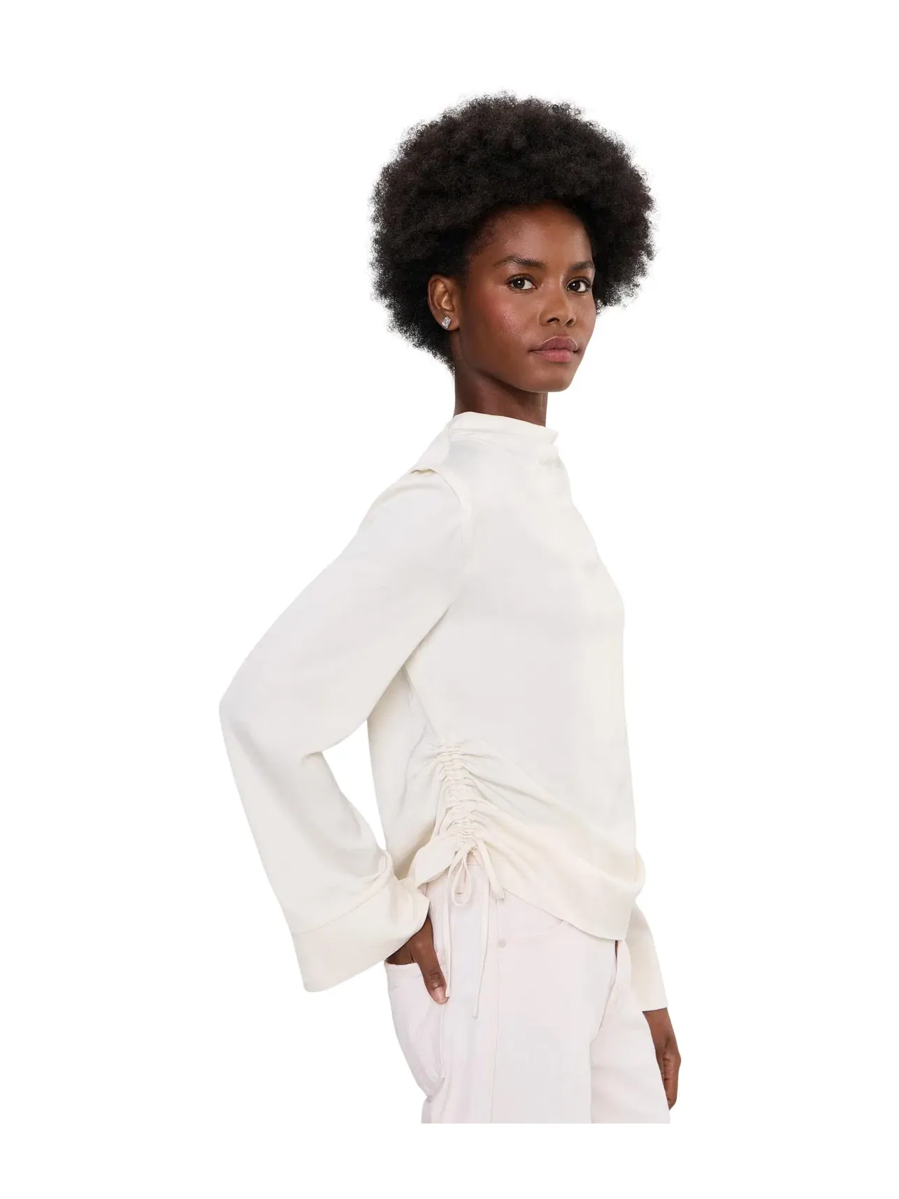 Лонгслив Leslie Long Sleeve Top Allsaints — изображение 3 из 5, белый