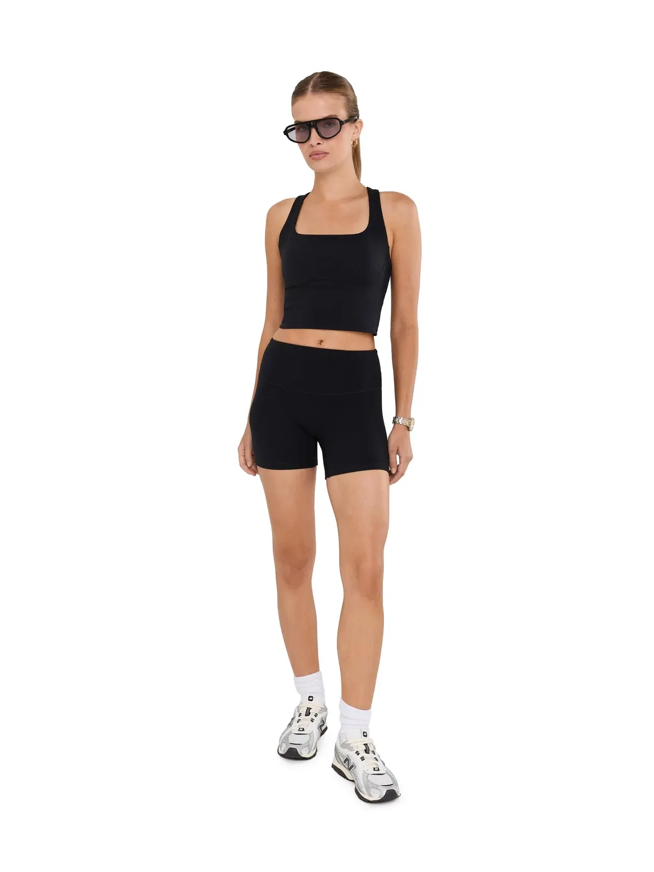 Топ-кроп со средней поддержкой Glowzone Medium Impact Cropped Tank Beyond Yoga — изображение 2 из 5, черный