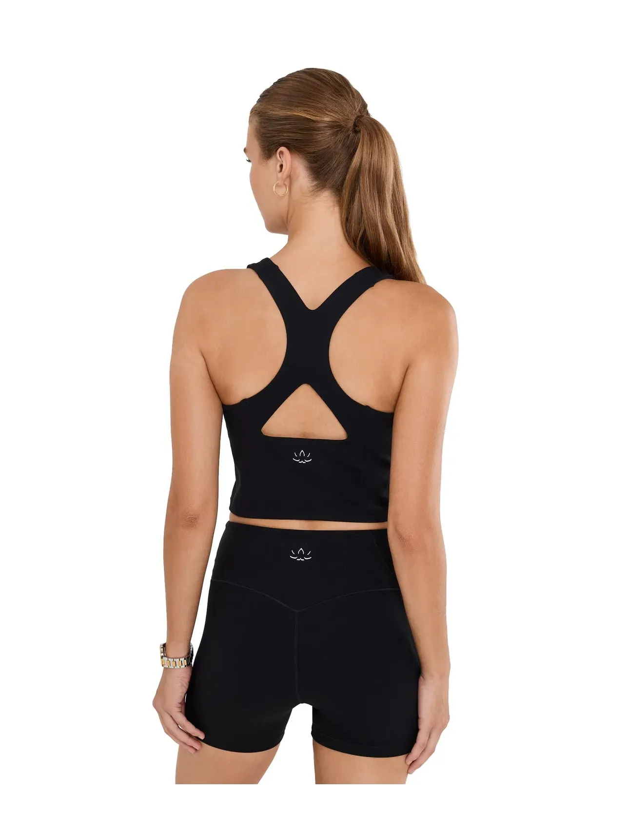 Топ-кроп со средней поддержкой Glowzone Medium Impact Cropped Tank Beyond Yoga — изображение 4 из 5, черный