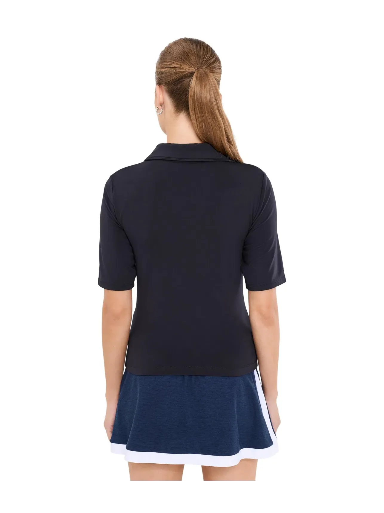 Поло спортивное с V-образным вырезом Sport Active V-Neck Polo Beyond Yoga — изображение 4 из 5, черный