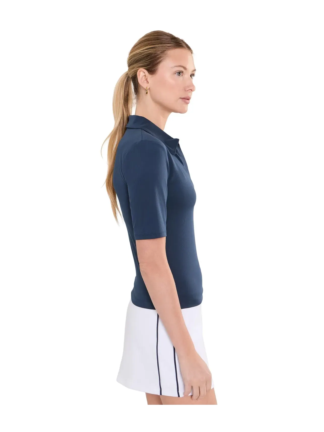 Поло спортивное с V-образным вырезом Sport Active V-Neck Polo Beyond Yoga — изображение 3 из 5, темно-синий