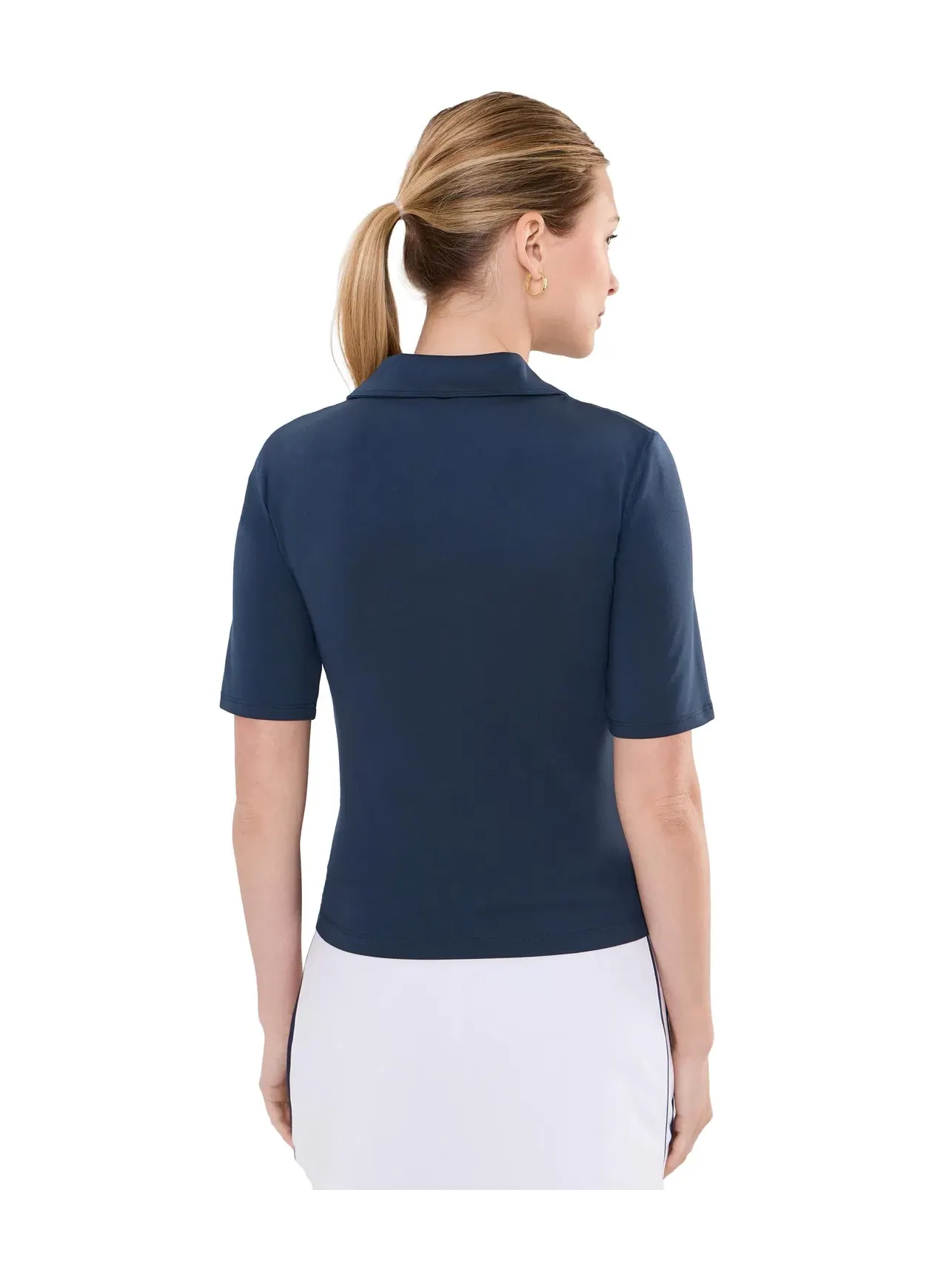 Поло спортивное с V-образным вырезом Sport Active V-Neck Polo Beyond Yoga — изображение 4 из 5, темно-синий