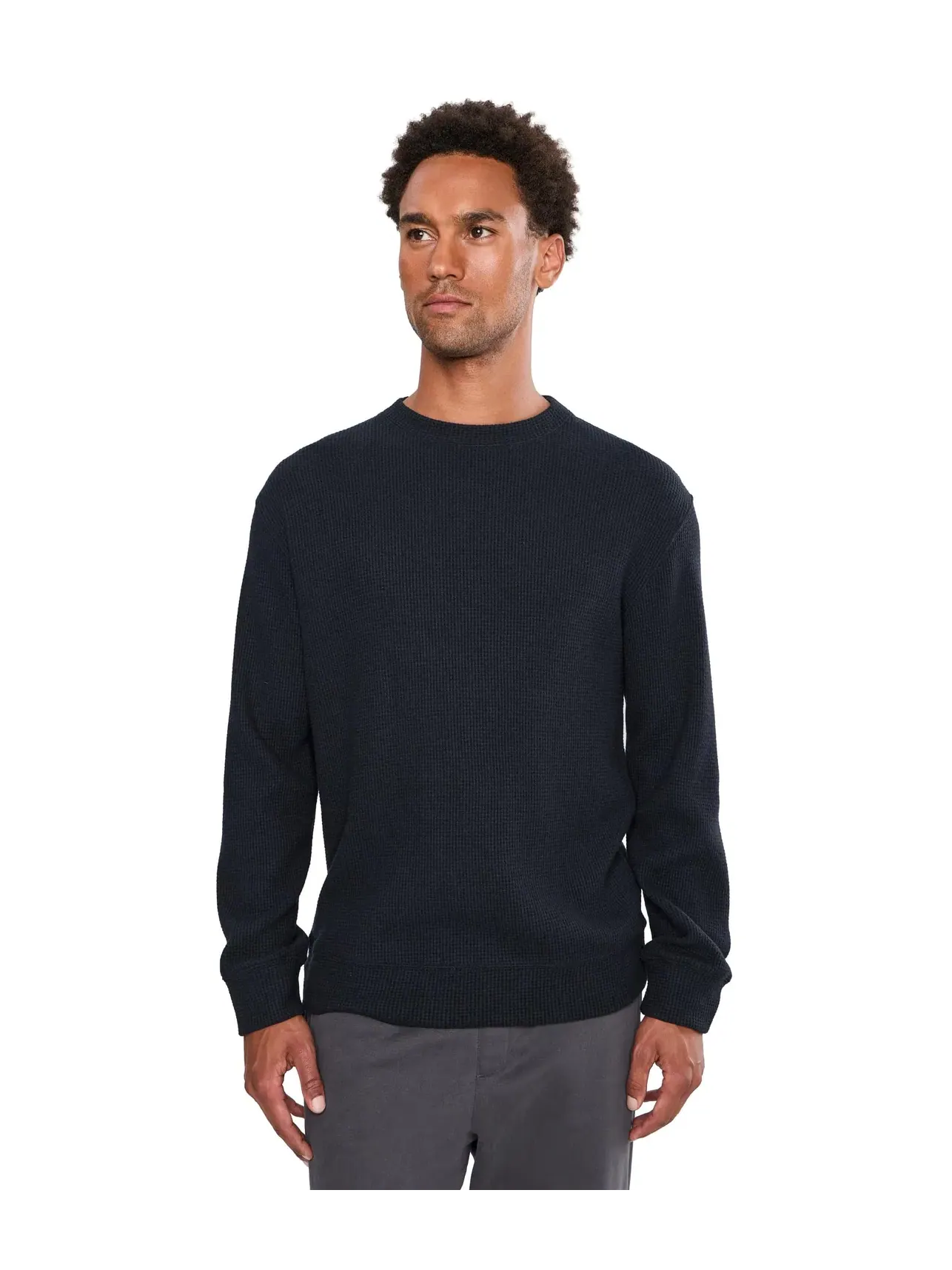 Топ из вафельного трикотажа с круглым вырезом Rest Day Waffle Crew Neck Beyond Yoga — изображение 1 из 5, черный