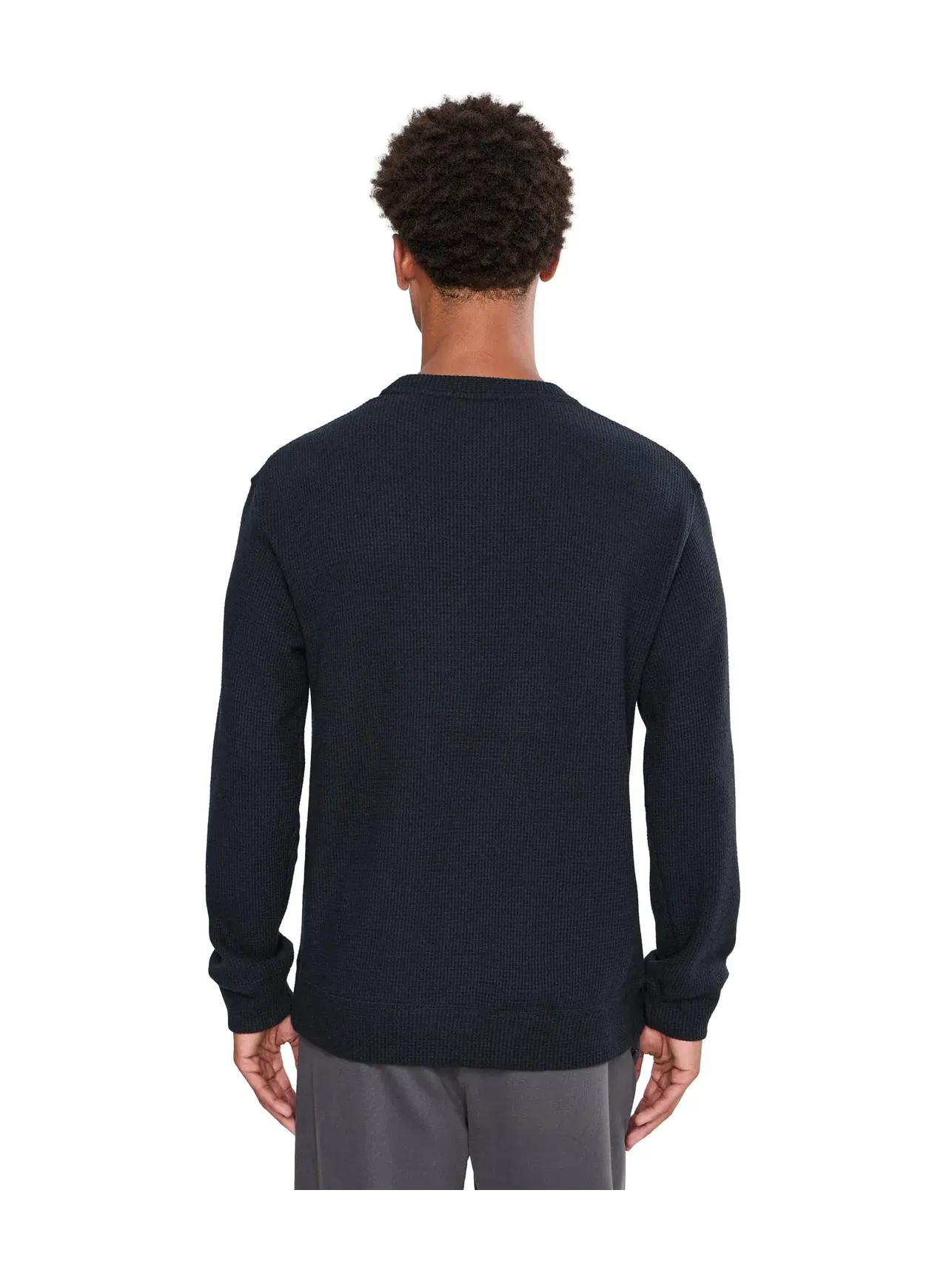 Топ из вафельного трикотажа с круглым вырезом Rest Day Waffle Crew Neck Beyond Yoga — изображение 4 из 5, черный
