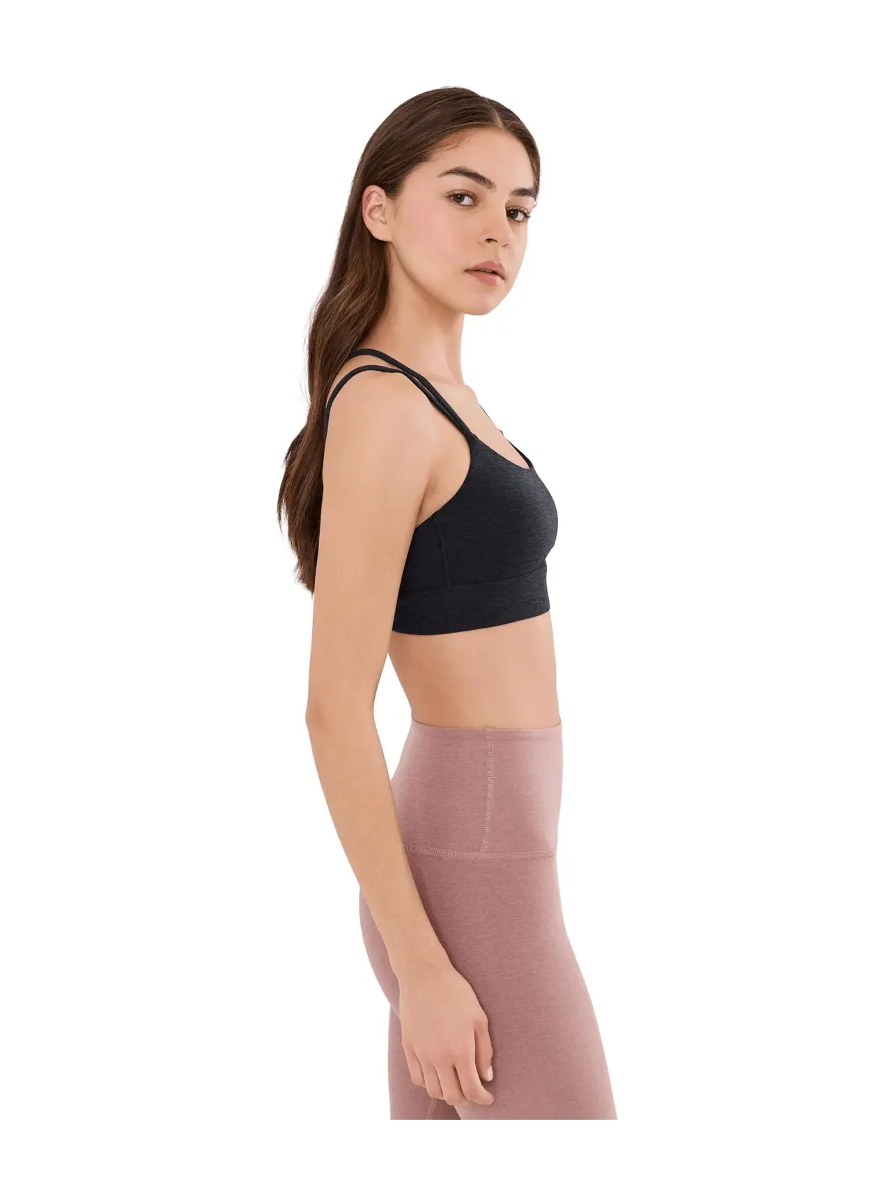 Бюстгальтер со бретелями-ремешками Spacedye Back To It Strappy Bra Beyond Yoga — изображение 3 из 5, самая темная ночь