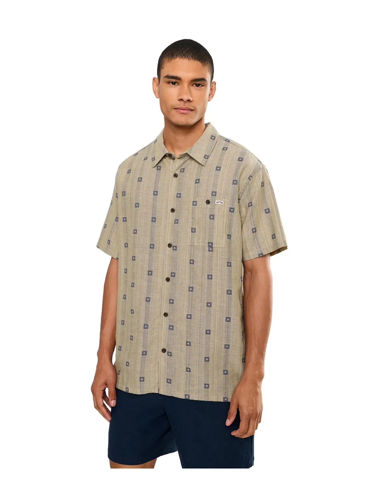 Топ с коротким рукавом из жаккарда Sundays Jacquard Short Sleeve Billabong — изображение 1 из 5, бледный хаки