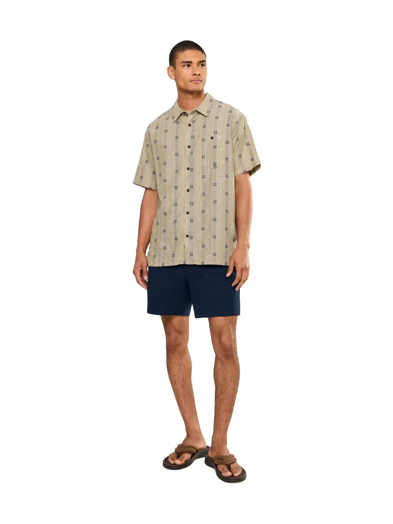 Топ с коротким рукавом из жаккарда Sundays Jacquard Short Sleeve Billabong — изображение 2 из 5, бледный хаки