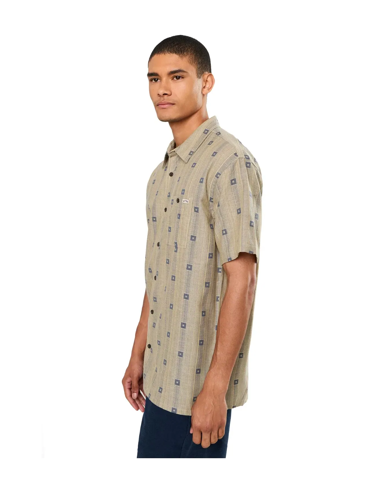 Топ с коротким рукавом из жаккарда Sundays Jacquard Short Sleeve Billabong — изображение 3 из 5, бледный хаки