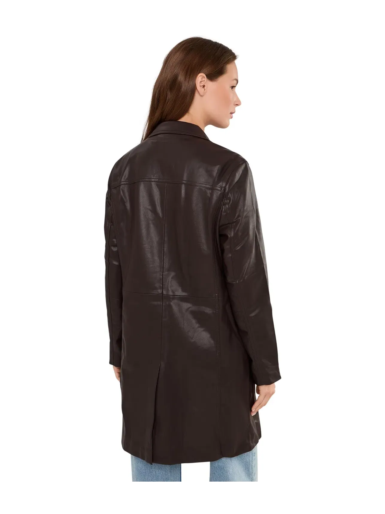 Кожаный тренч Morning Grind Leather Trench Coat Blank Nyc — изображение 4 из 5, коричневый