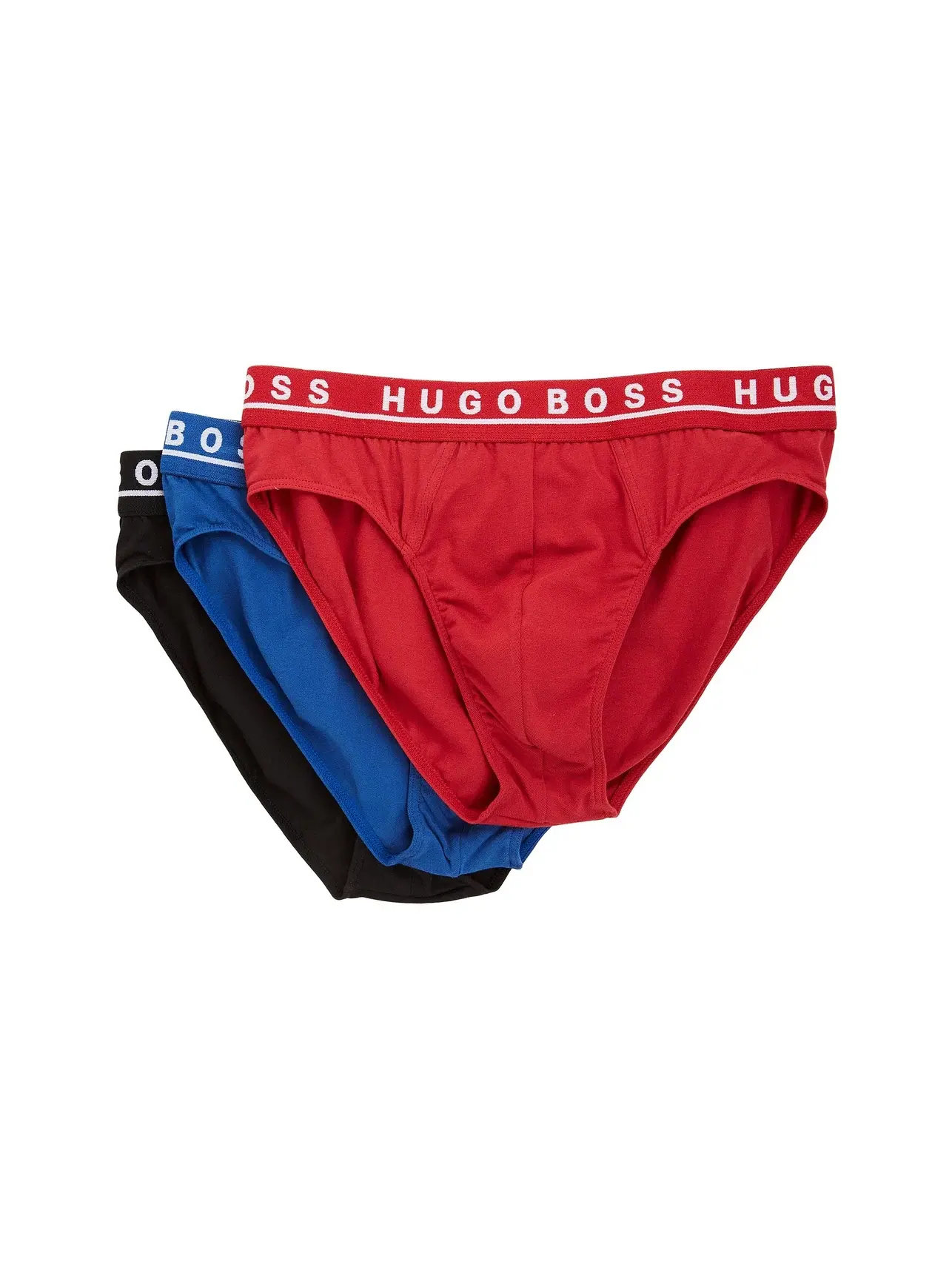 Трусы, 3 пары Brief 3-Pack CO/EL 10146061 01 Boss — изображение 1 из 4, красный/синий/черный
