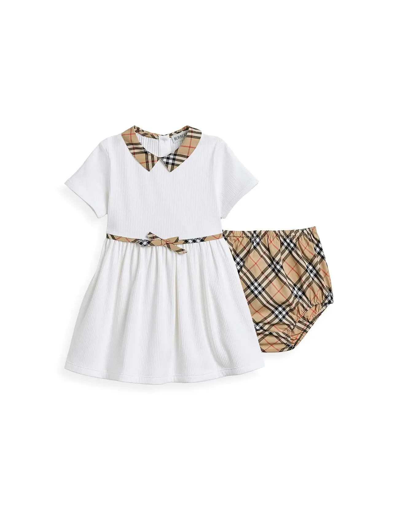 Платье Orla в клетку (для младенцев) Burberry Kids — изображение 1 из 3, белый