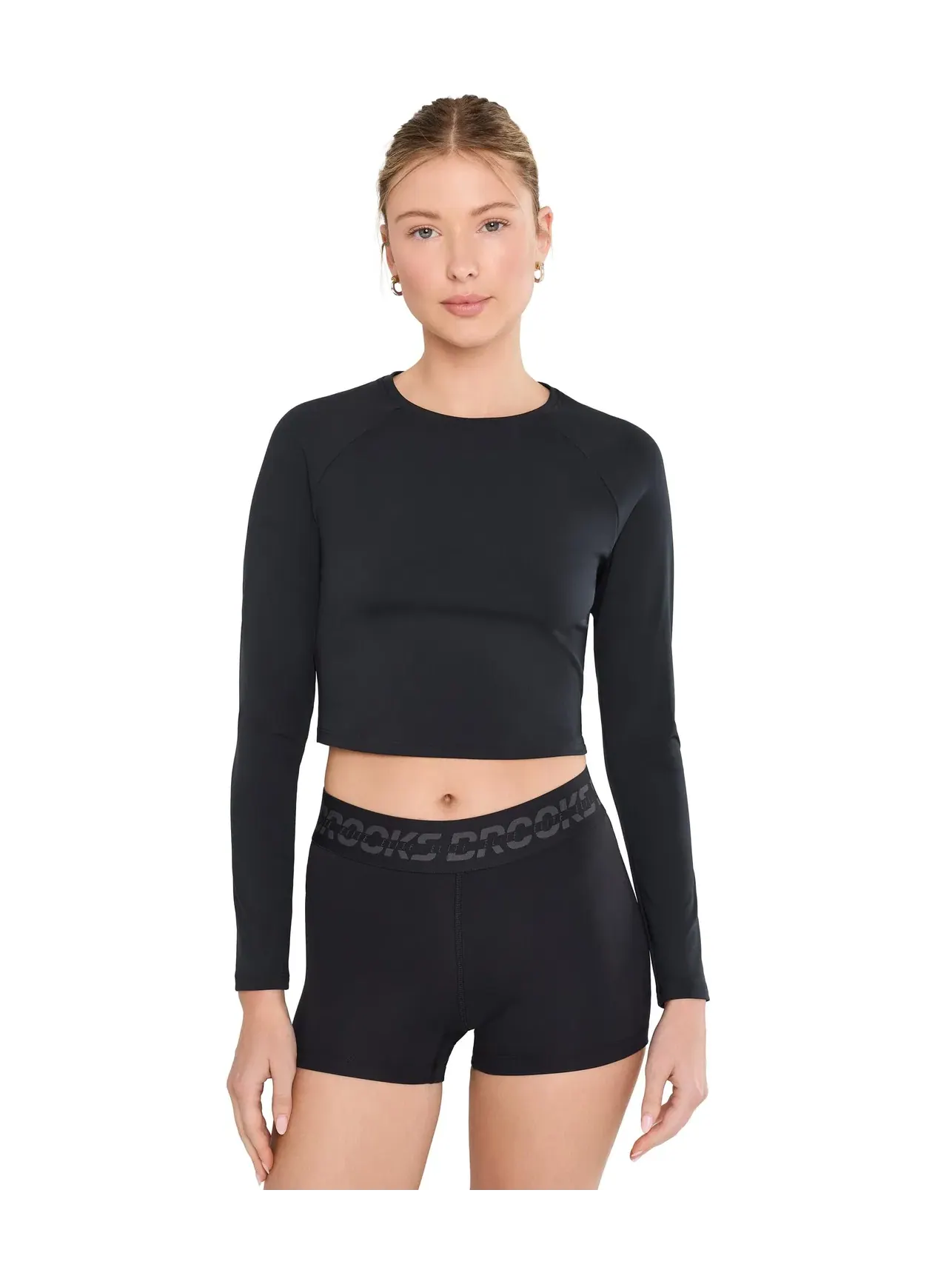 Лонгслив-кроп люксовый Luxe Crop Long Sleeve Brooks — изображение 1 из 5, черный