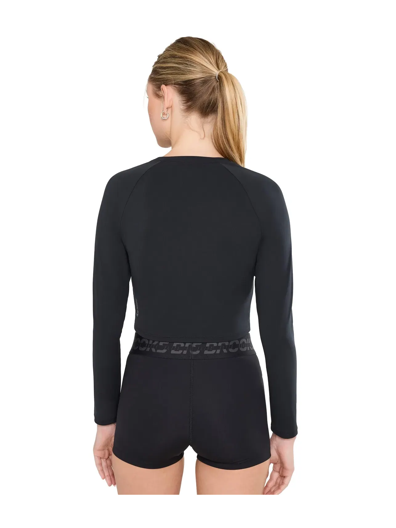 Лонгслив-кроп люксовый Luxe Crop Long Sleeve Brooks — изображение 4 из 5, черный