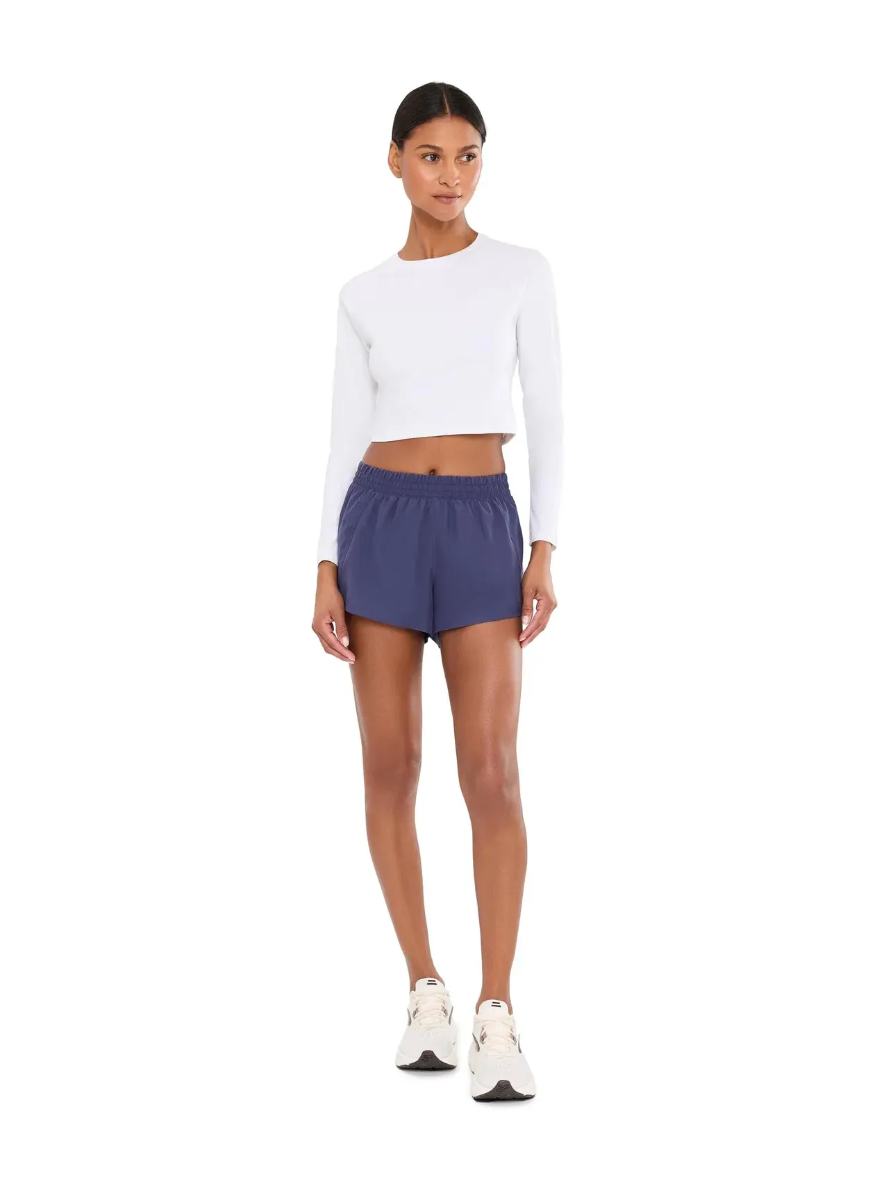 Лонгслив-кроп люксовый Luxe Crop Long Sleeve Brooks — изображение 2 из 5, белый