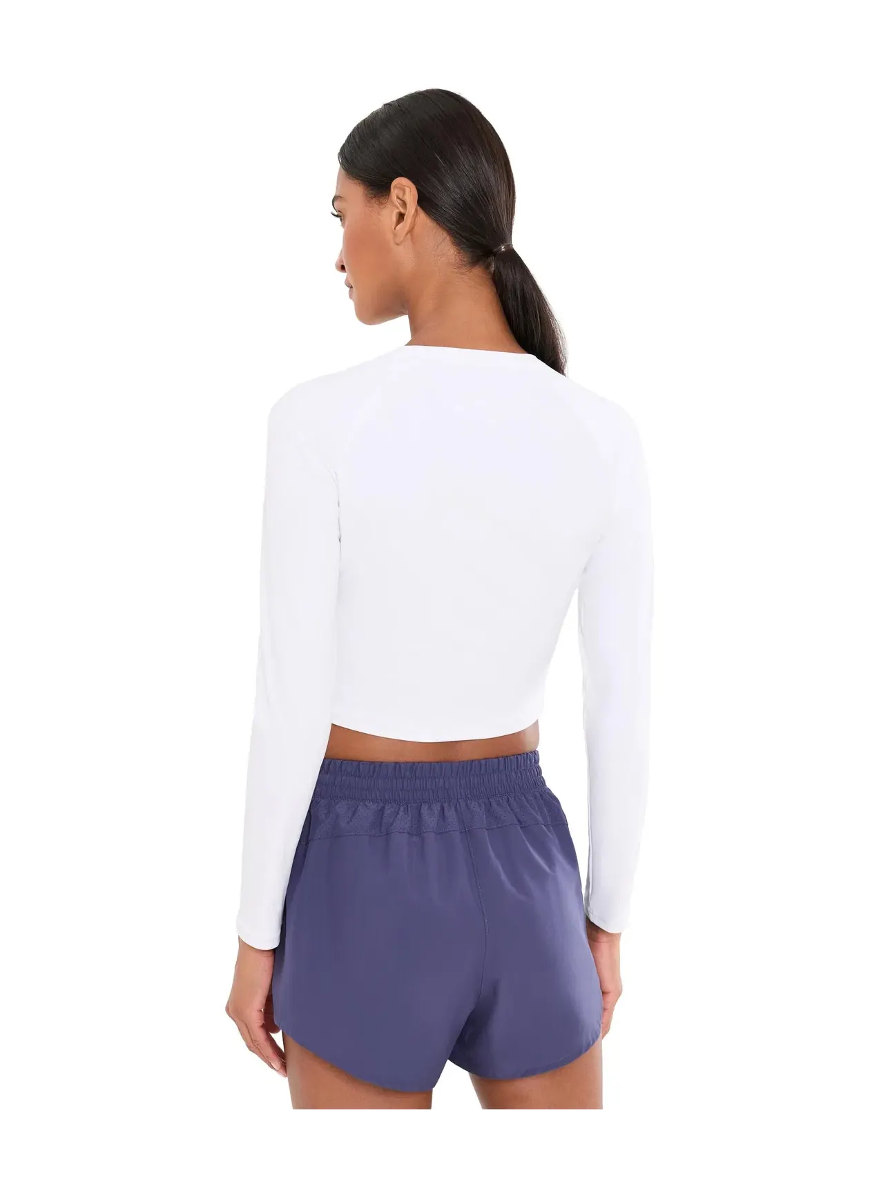 Лонгслив-кроп люксовый Luxe Crop Long Sleeve Brooks — изображение 4 из 5, белый