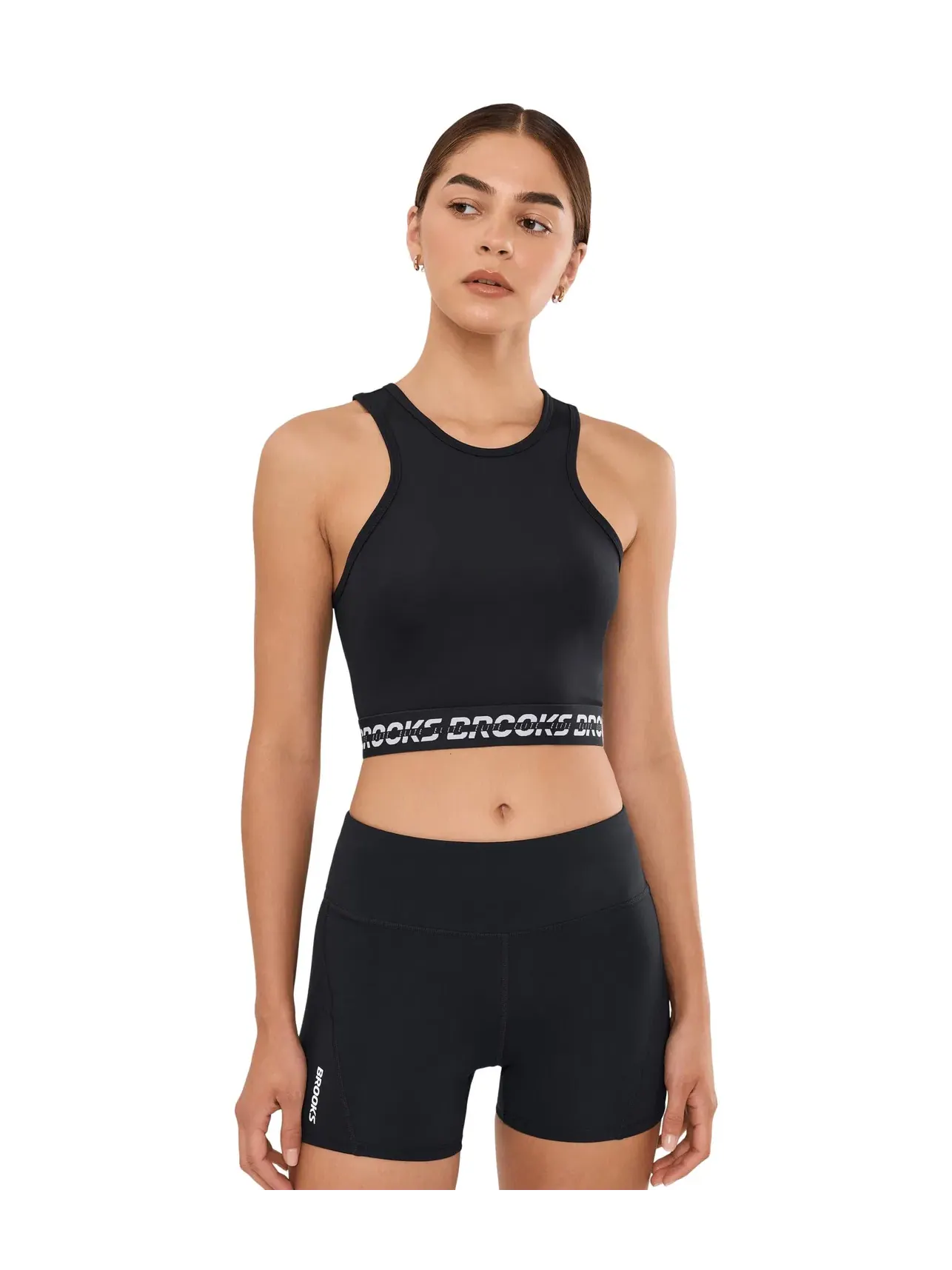Топ-кроп PR Elite Crop Tank Brooks — изображение 1 из 5, черный/белый
