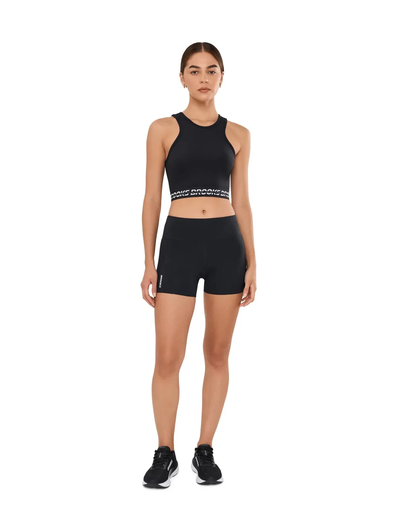 Топ-кроп PR Elite Crop Tank Brooks — изображение 2 из 5, черный/белый