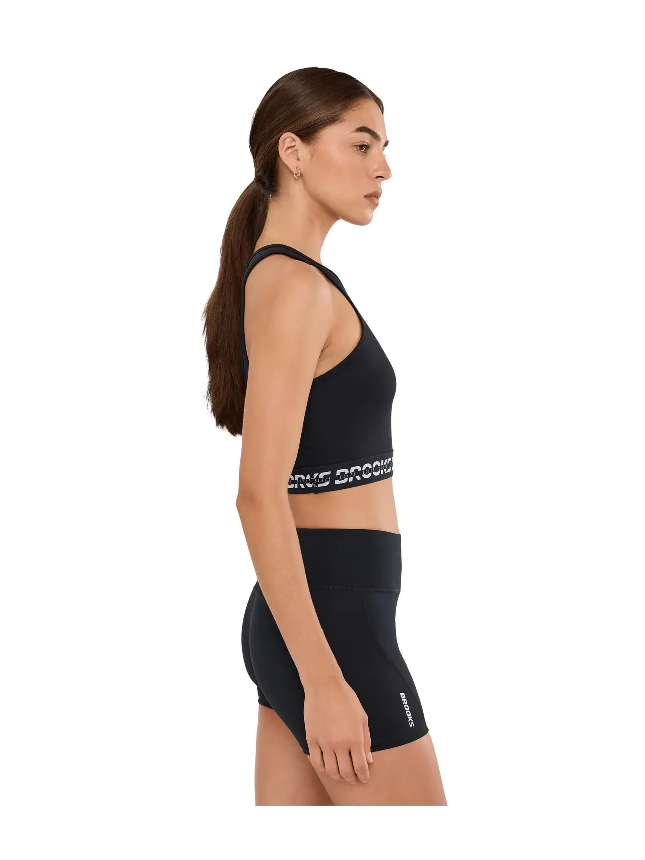 Топ-кроп PR Elite Crop Tank Brooks — изображение 3 из 5, черный/белый