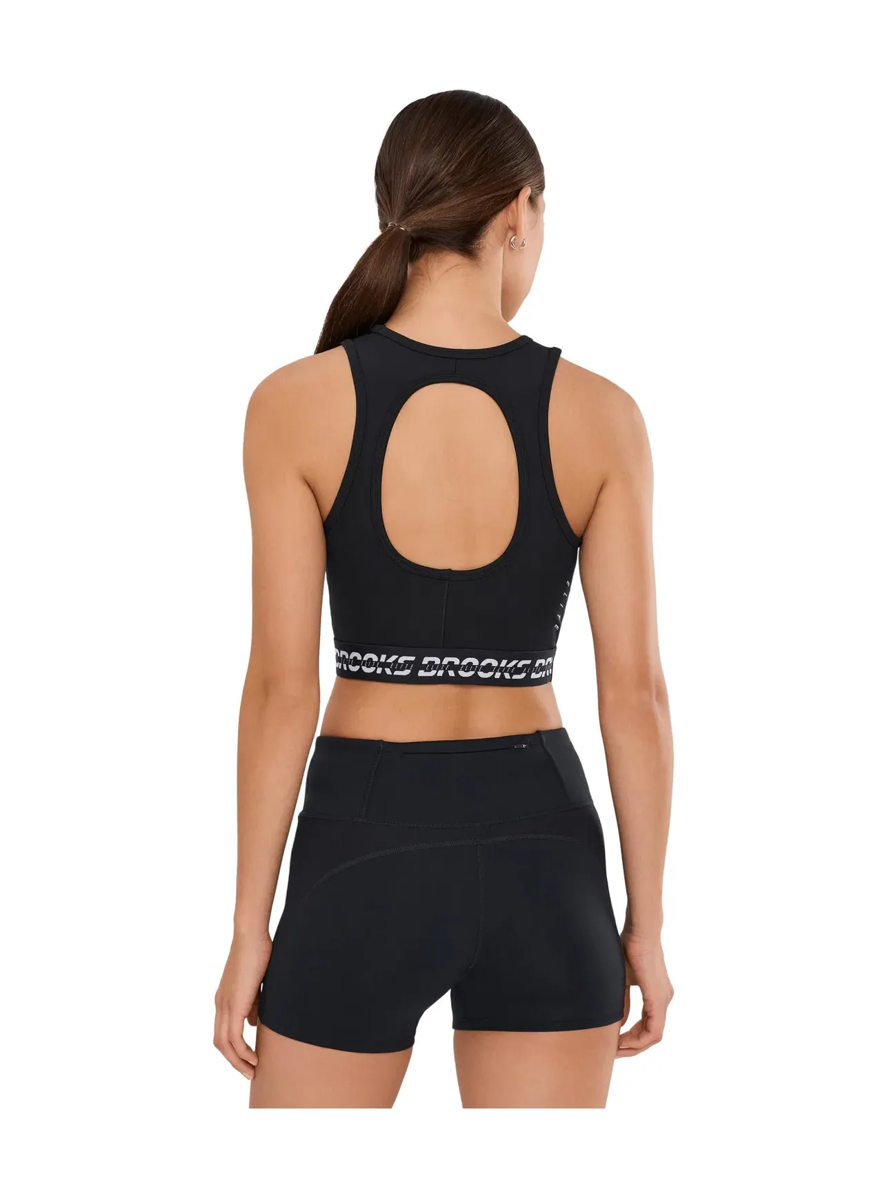 Топ-кроп PR Elite Crop Tank Brooks — изображение 4 из 5, черный/белый