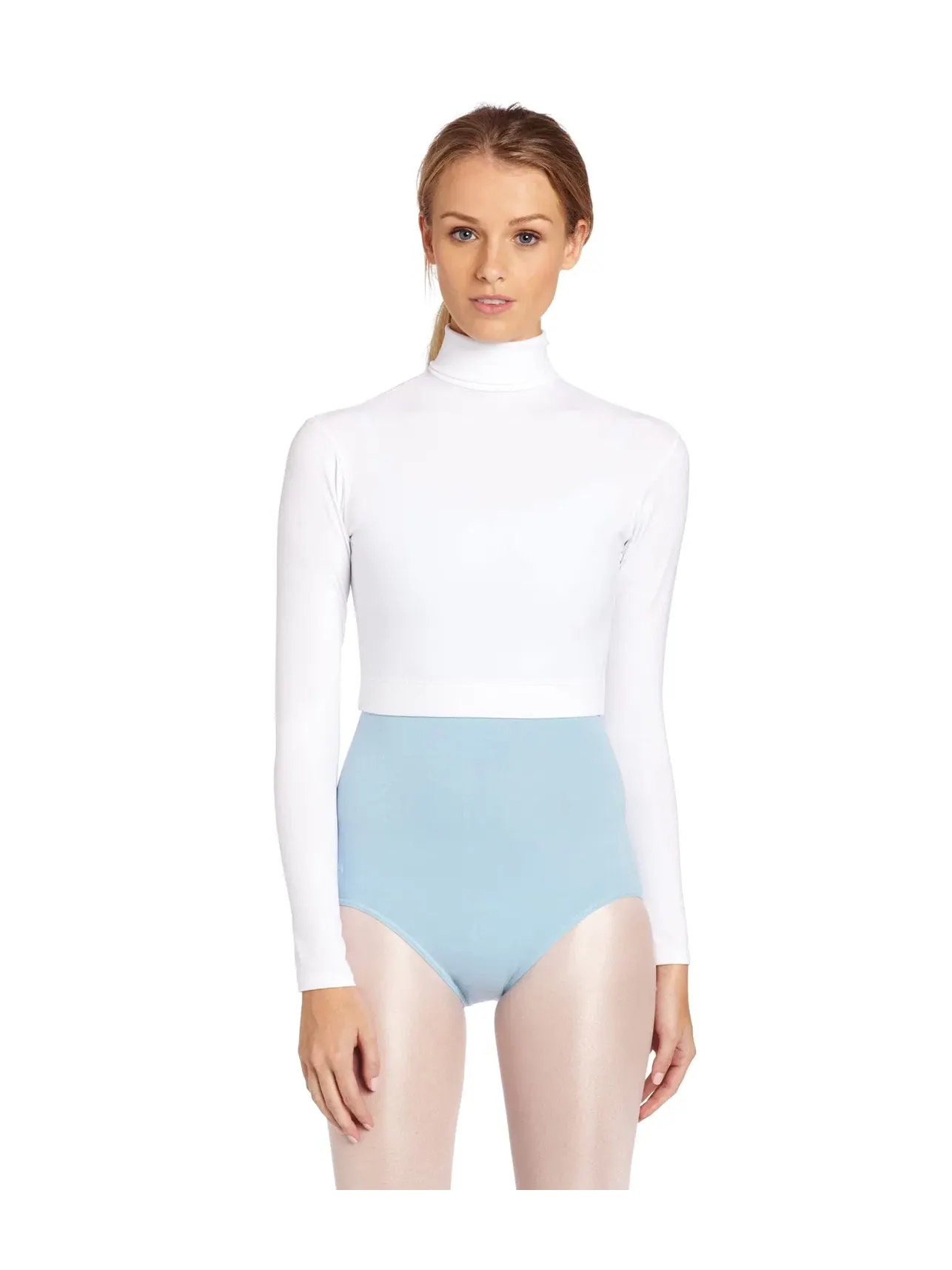 Топ-водолазка с длинным рукавом Turtleneck Long Sleeve Top Capezio — изображение 1 из 1, белый