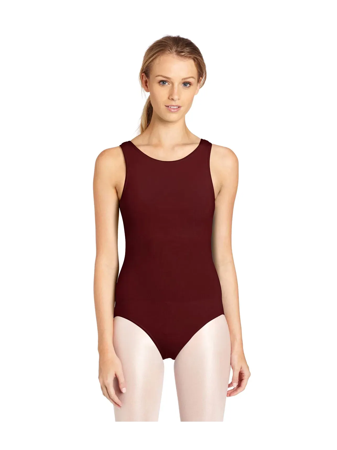 Купальник-майка с высоким воротником Capezio — изображение 1 из 1, бордовый