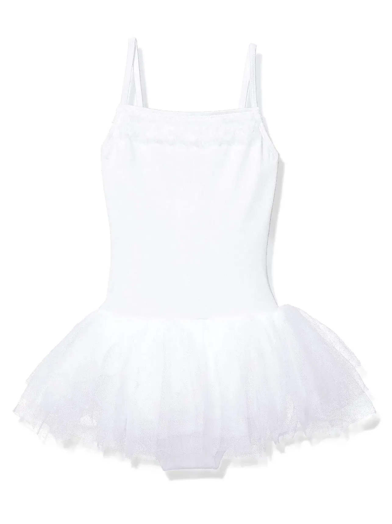 Платье-пачка с рюшами Girls' Ruffle Yoke Tutu Dress Capezio — изображение 1 из 1, белый