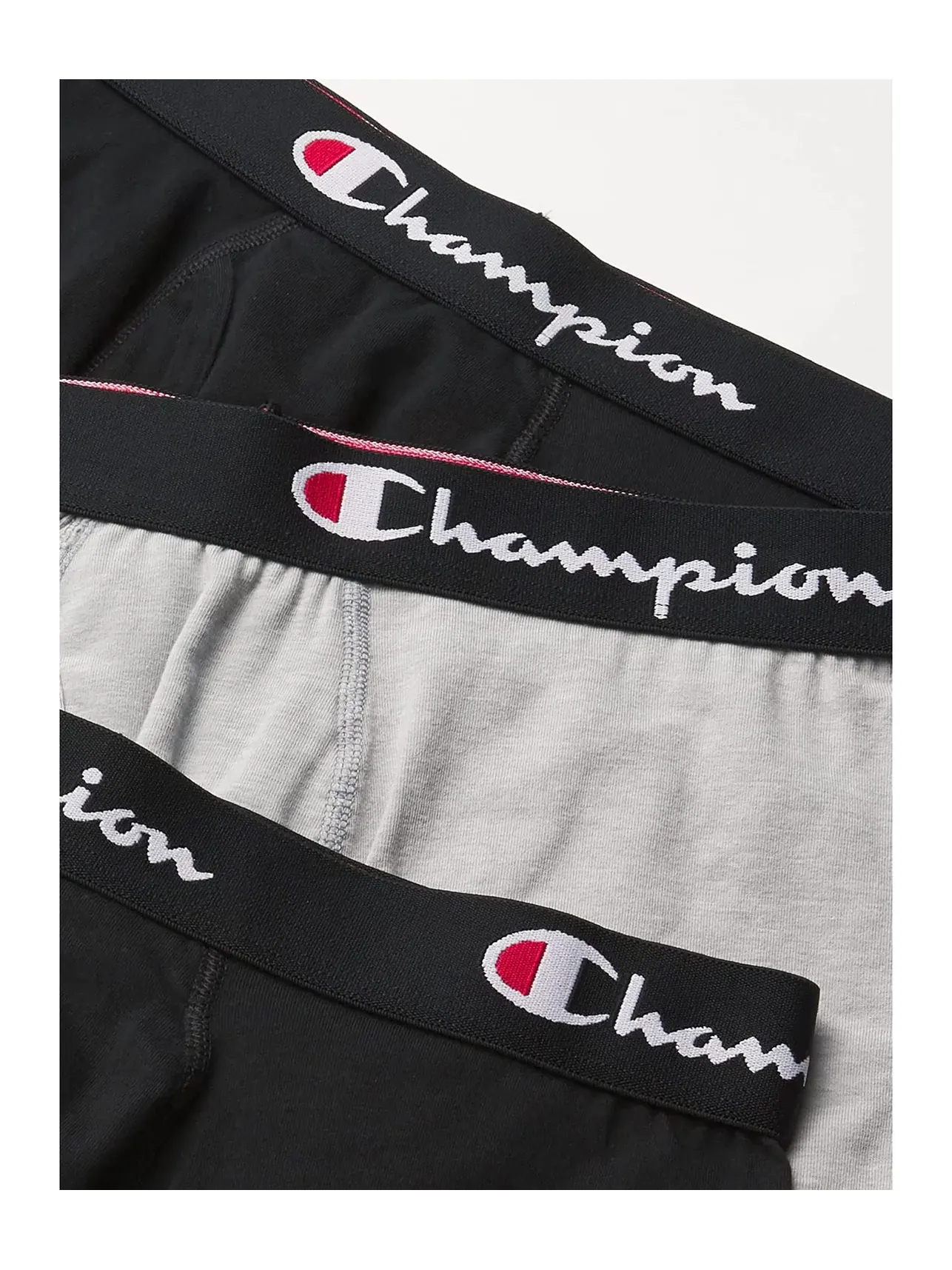 Боксеры-брифы из хлопка со стрейчем, 3 пары Everyday Cotton Stretch Boxer Briefs 3-Pack Champion — изображение 3 из 3, серый