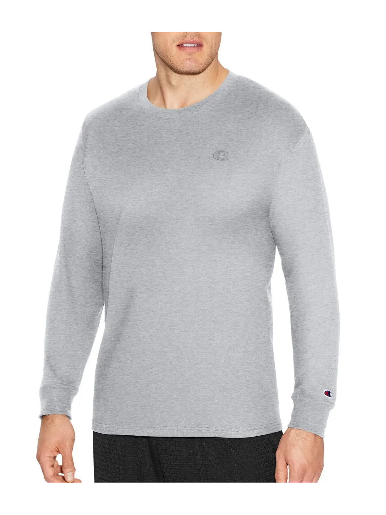 Классическая трикотажная футболка с длинными рукавами Champion — изображение 1 из 1, серый
