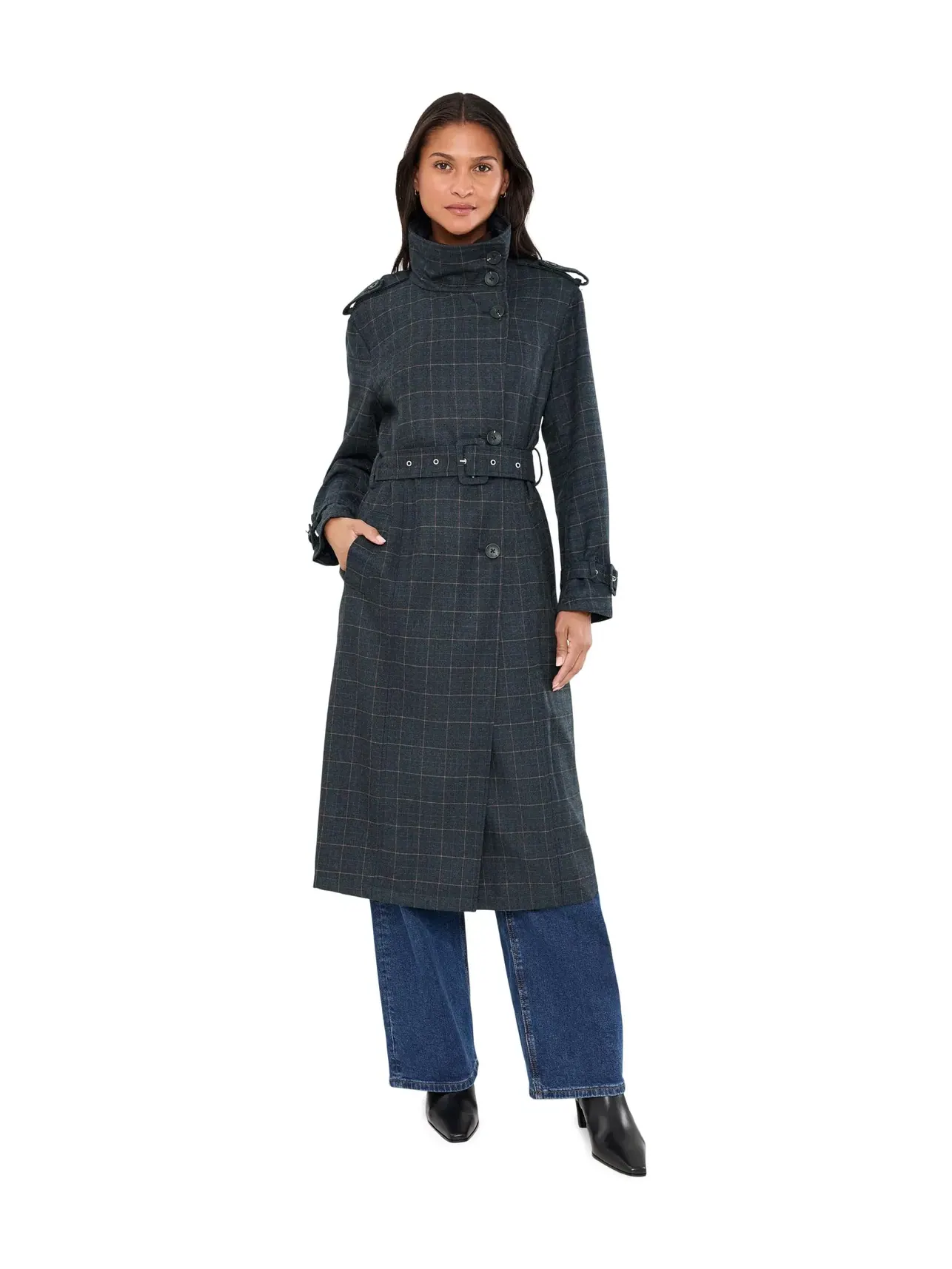 Тренч свободного кроя с воротником-воронкой Funnel Neck Slouchy Trench Coat Avec Les Filles — изображение 1 из 5