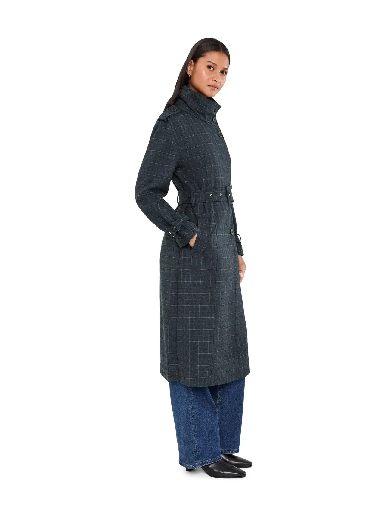 Тренч свободного кроя с воротником-воронкой Funnel Neck Slouchy Trench Coat Avec Les Filles — изображение 3 из 5